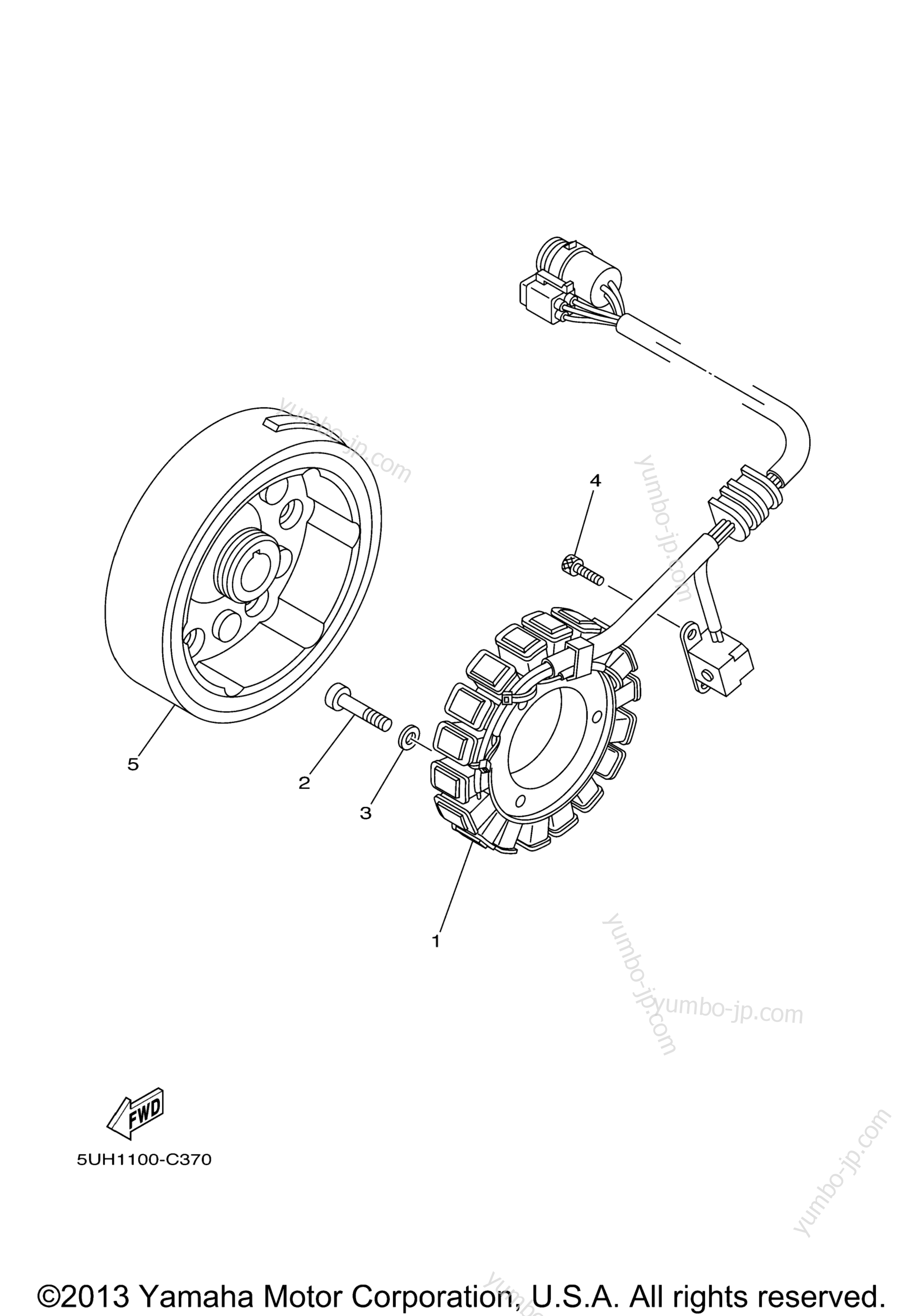 GENERATOR for ATVs YAMAHA BRUIN 350 4WD HUNTER (YFM35FAHV) 2006 year