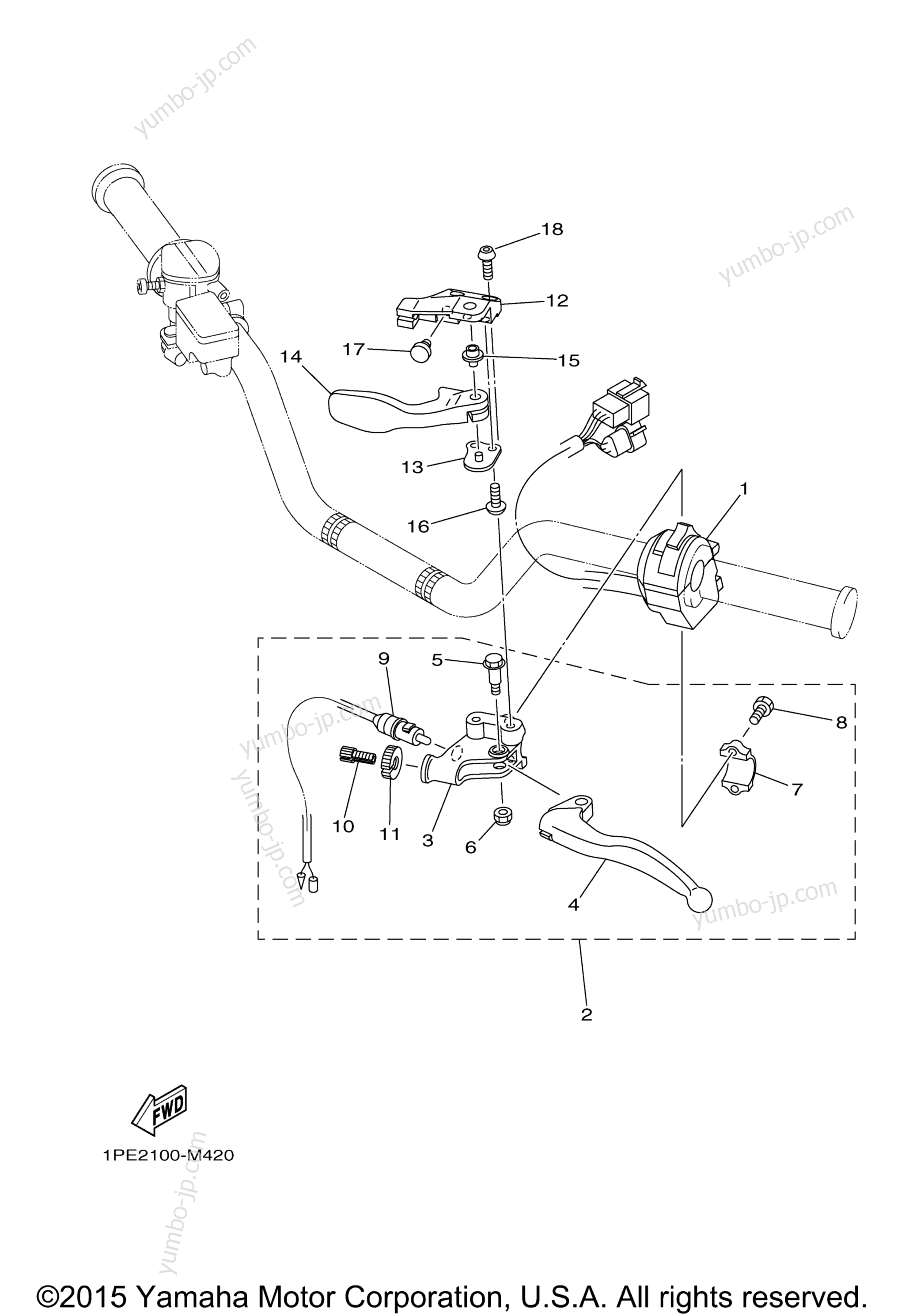 Handle Switch Lever для квадроциклов YAMAHA RAPTOR 700 (YFM70RSBGL) 2016 г.