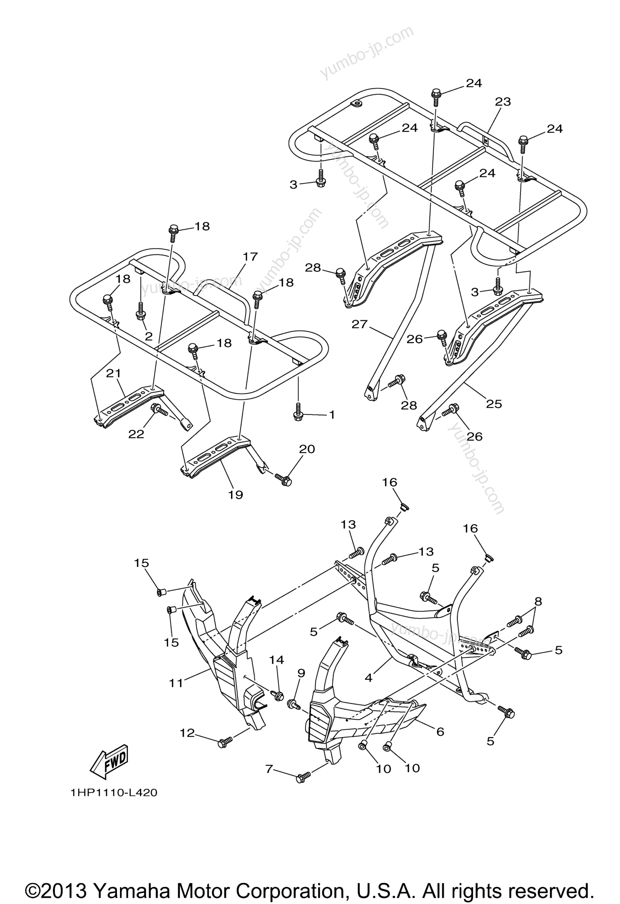 Guard for ATVs YAMAHA GRIZZLY 700 EPS 4WD (YFM7FGPDL) 2013 year