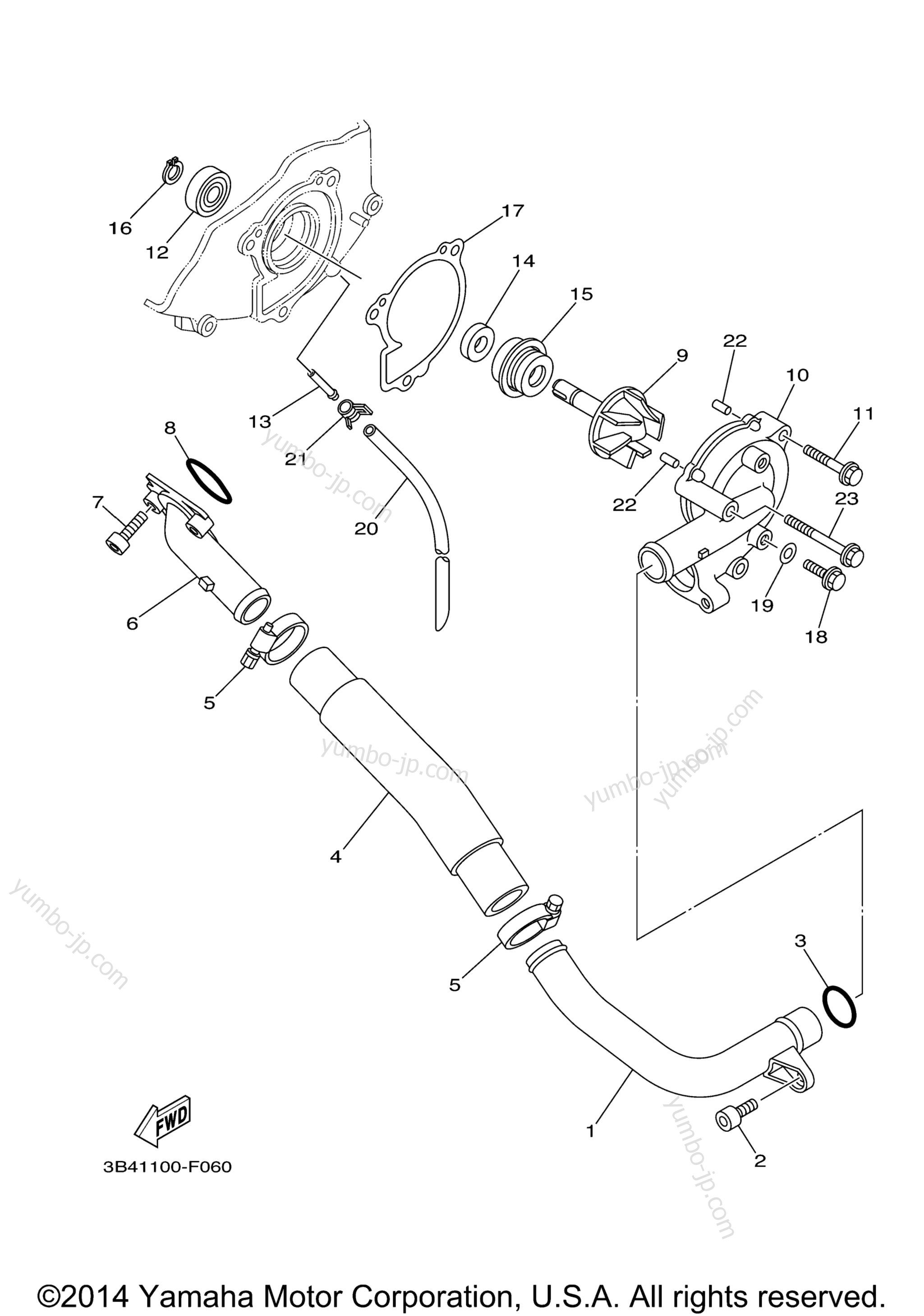 WATER PUMP for ATVs YAMAHA GRIZZLY 700 OUTDOORSMAN EDITION (YFM7FGPOHW) 2007 year