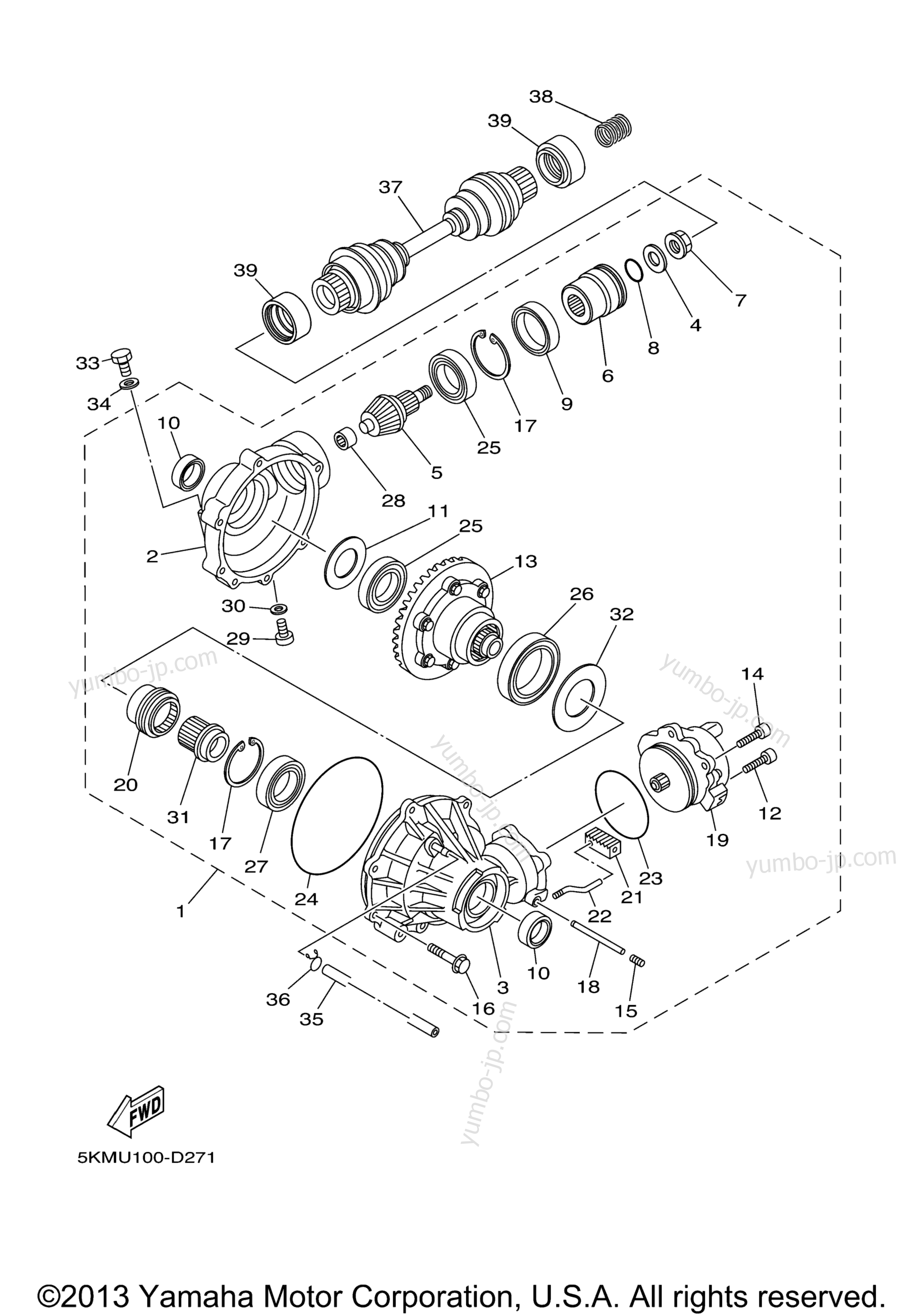 Front Differential for ATVs YAMAHA GRIZZLY 660 HUNTER WETLAND (YFM66FAHWT) 2005 year