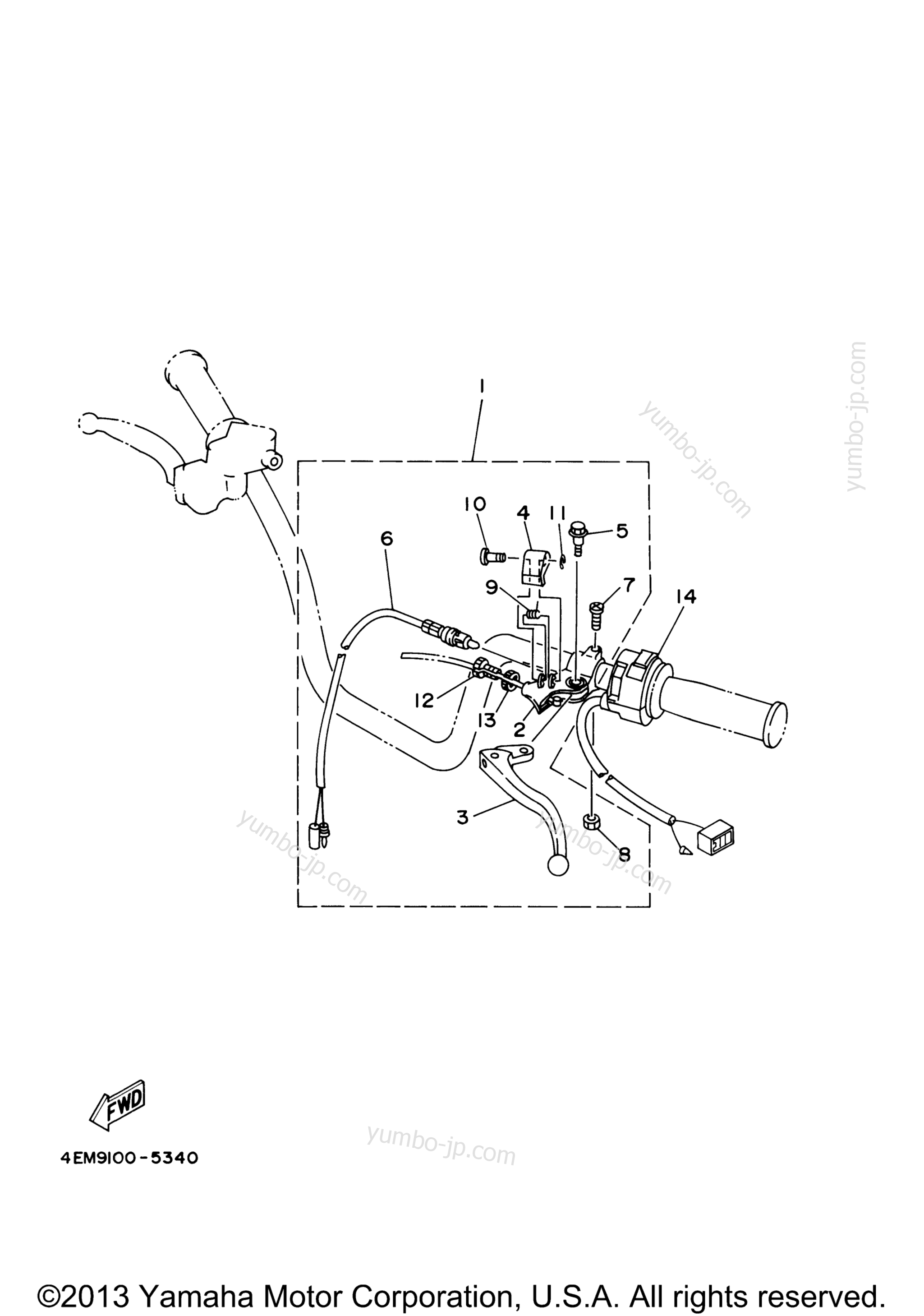 Handle Switch Lever for ATVs YAMAHA GRIZZLY 80 (YFM80GT) 2005 year