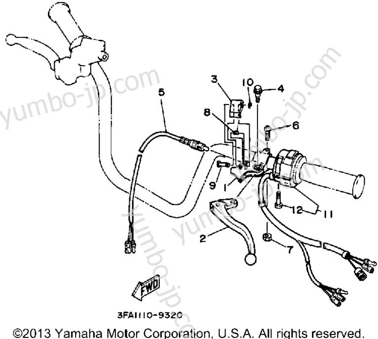 Handle Switch - Lever for ATVs YAMAHA BREEZE (YFA1B) 1991 year