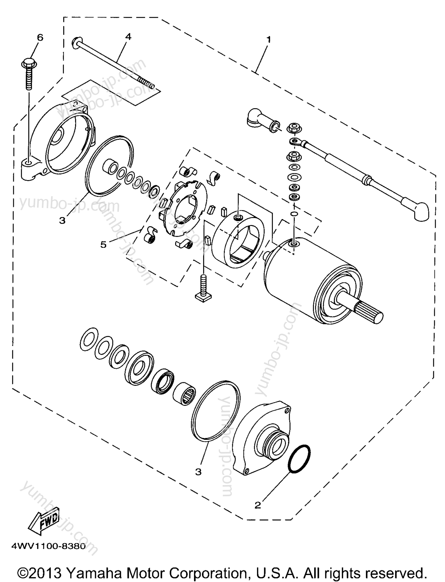 STARTING MOTOR for ATVs YAMAHA GRIZZLY (YFM600FWAK) 1998 year