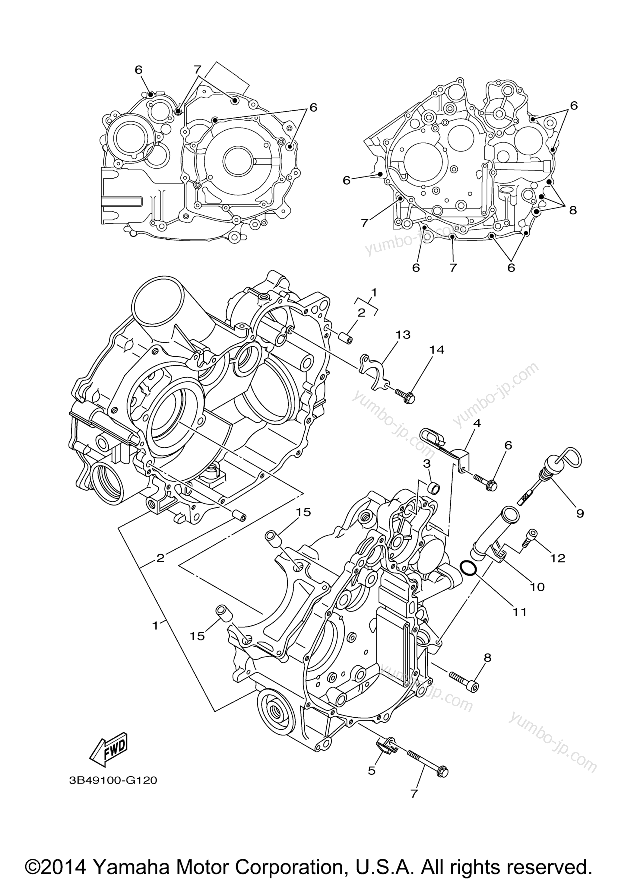 CRANKCASE for ATVs YAMAHA GRIZZLY 700 SPECIAL EDITION (YFM7FGPSPX) 2008 year