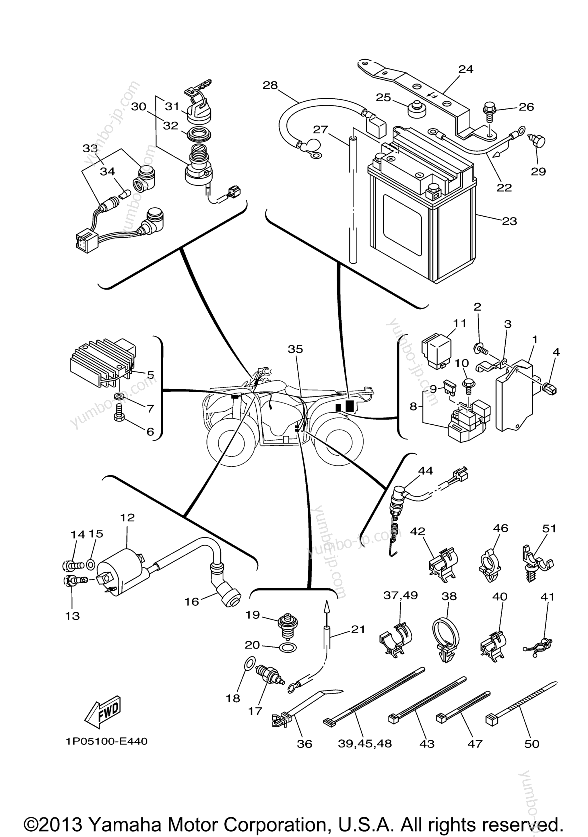 Electrical 1 for ATVs YAMAHA BRUIN 250 2WD (YFM25BV) 2006 year