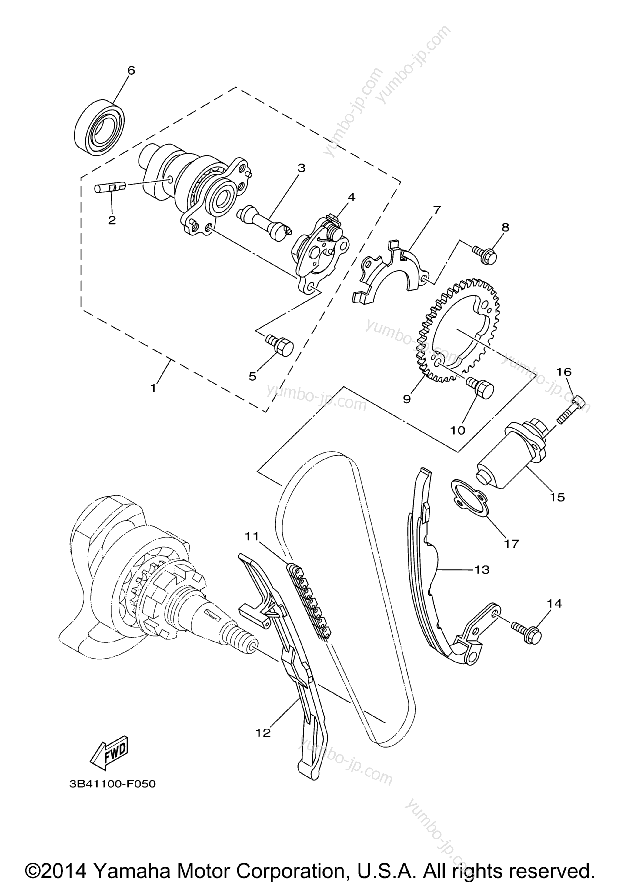 Camshaft Chain для квадроциклов YAMAHA GRIZZLY 550 FI EPS 4WD (YFM5FGPZL) 2010 г.