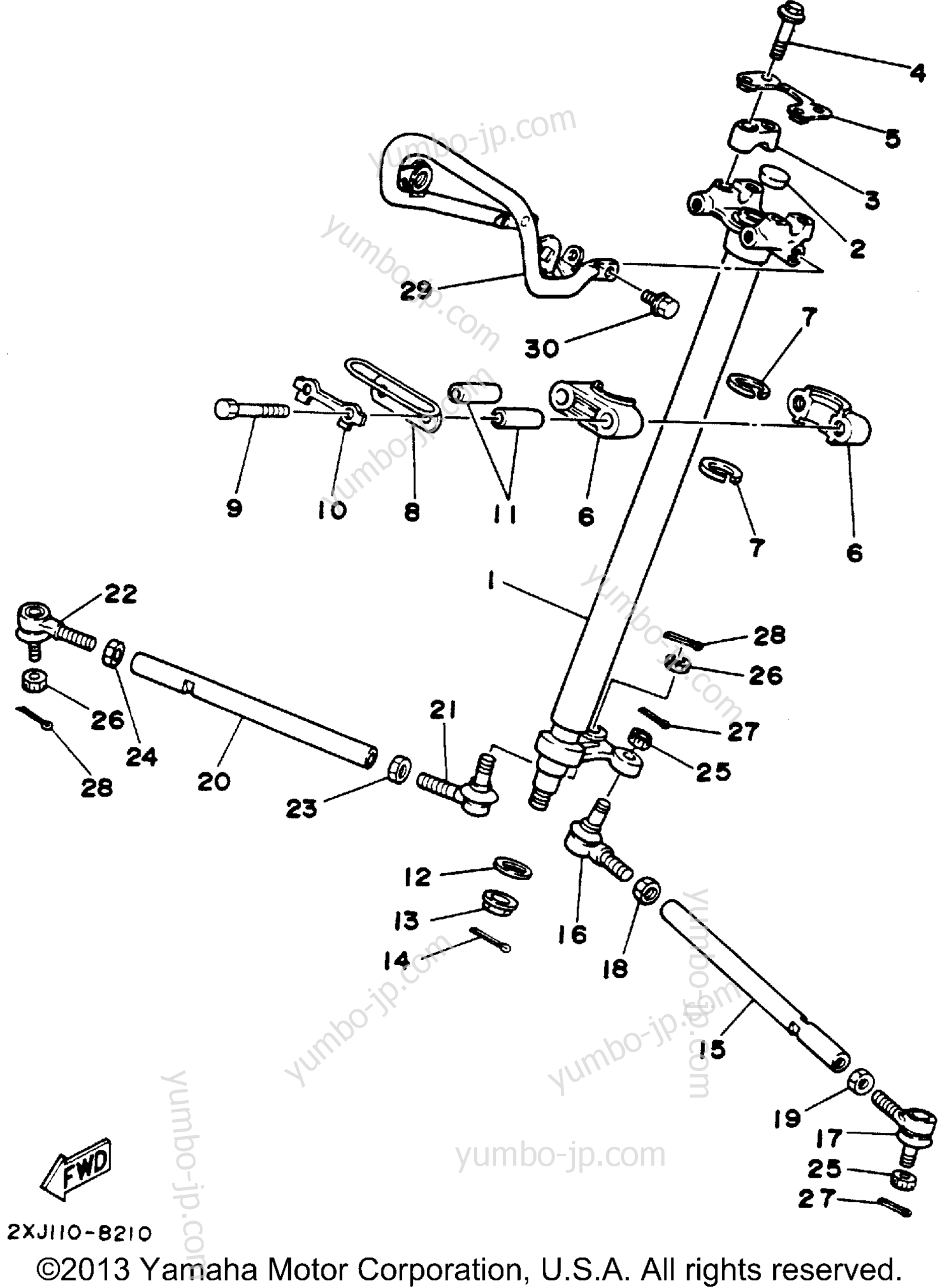 Steering для квадроциклов YAMAHA BLASTER (YFS200F_MN) 1994 г.