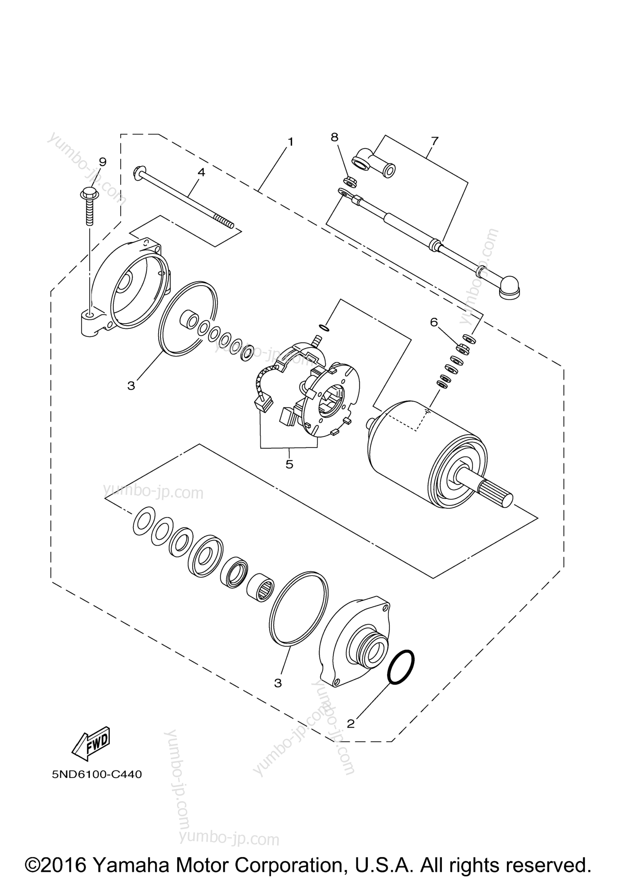 STARTING MOTOR для квадроциклов YAMAHA KODIAK 450 AUTO 4X4 (YFM45FAS) 2004 г.