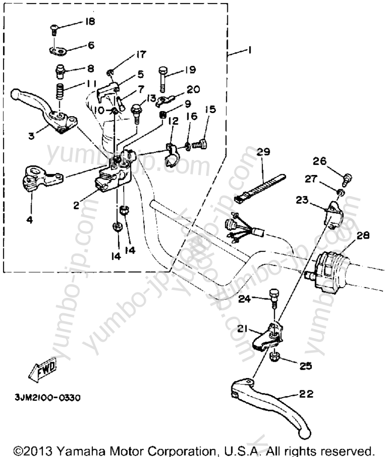 Handle Switch Lever для квадроциклов YAMAHA BLASTER (YFS200A) 1990 г.