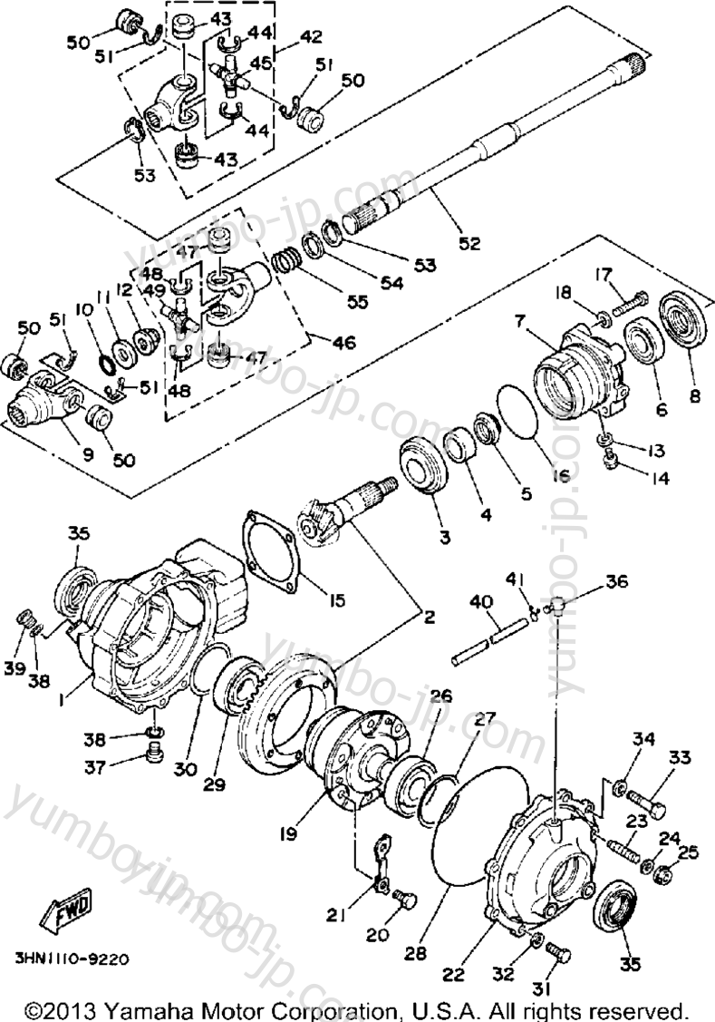 Front Differential for ATVs YAMAHA BIG BEAR 4WD (YFM350FWA) 1990 year