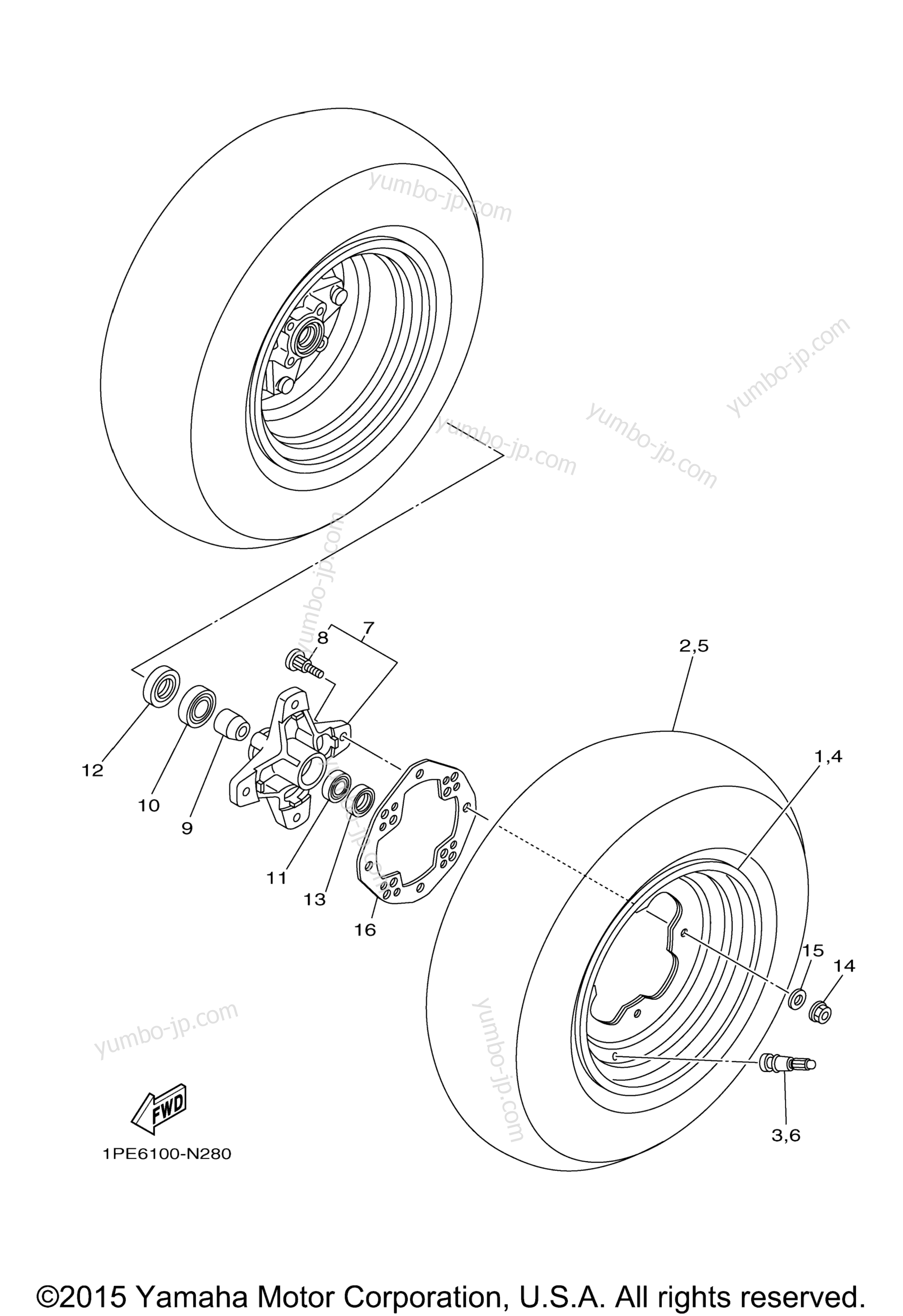 FRONT WHEEL for ATVs YAMAHA RAPTOR 700 (YFM70RSBGL) 2016 year