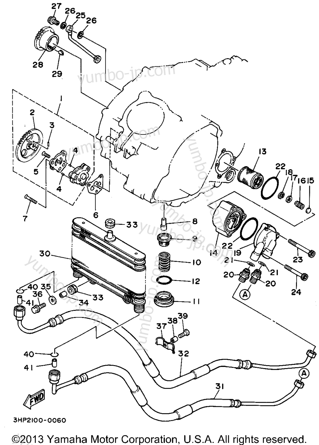 Масляный насос для квадроциклов YAMAHA MOTO-4 (YFM350ERF) 1994 г.