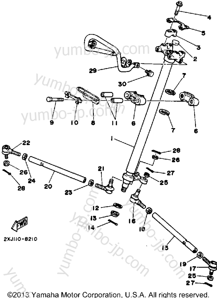 Steering for ATVs YAMAHA BLASTER (YFS200A) 1990 year