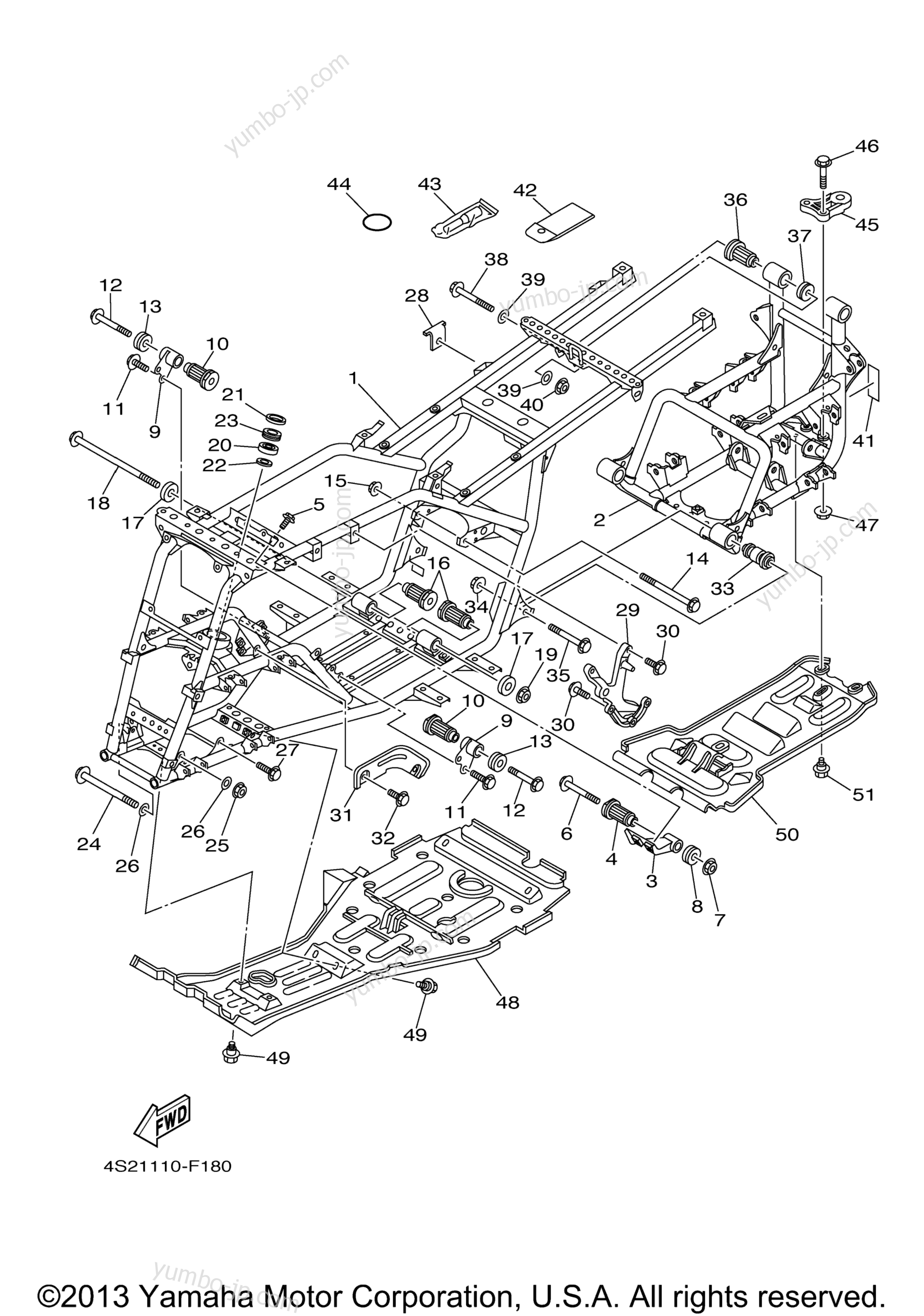 FRAME for ATVs YAMAHA GRIZZLY 350 IRS HUNTER (YFM35FGIHW) 2007 year