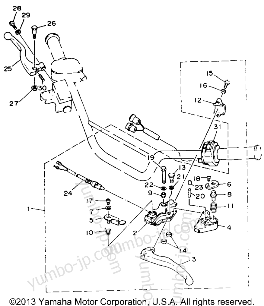 Handle Switch Lever для квадроциклов YAMAHA WARRIOR (YFM350XB_M) 1991 г.