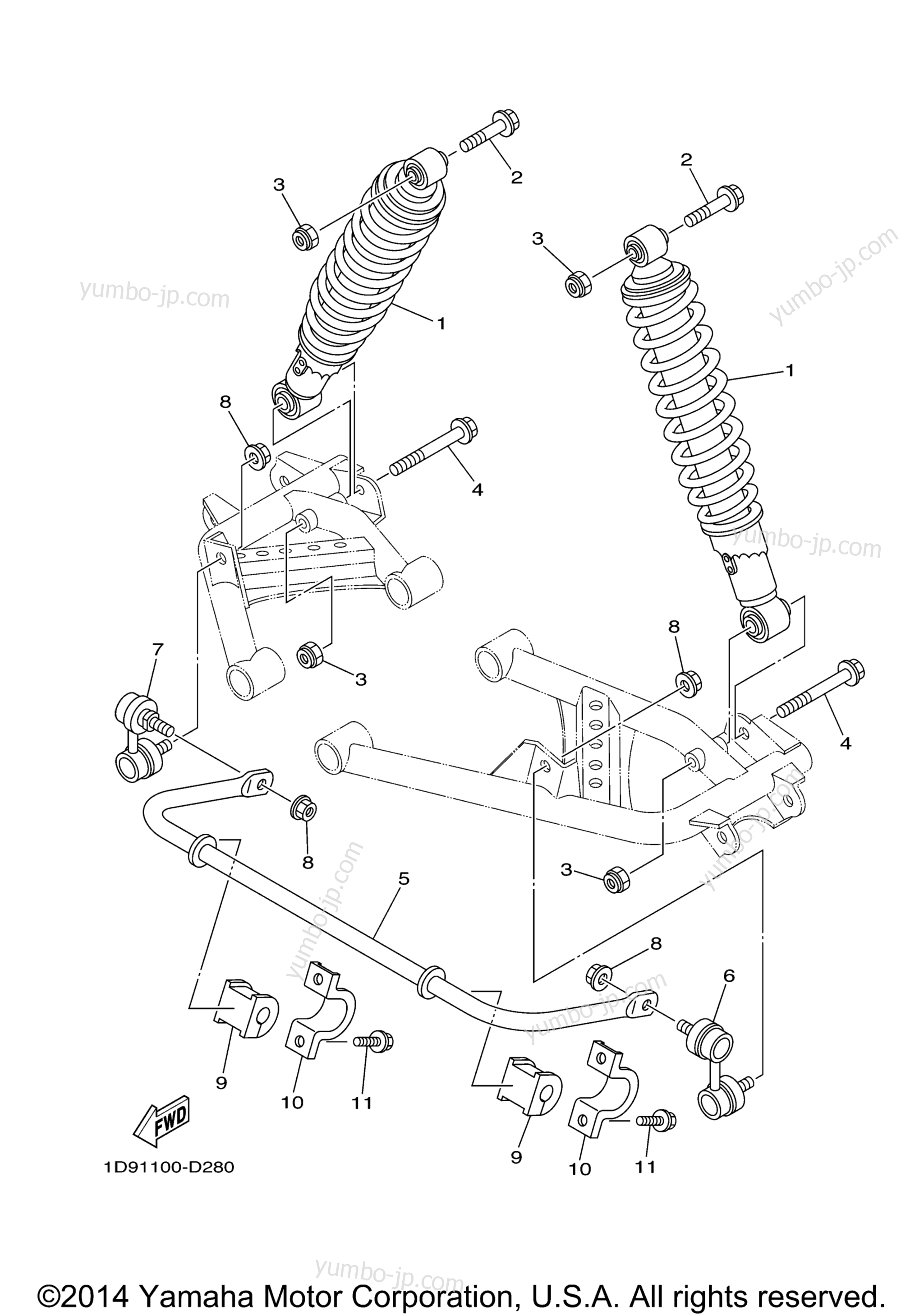 Rear Suspension for ATVs YAMAHA GRIZZLY 450 4WD (YFM45FGYB) 2009 year