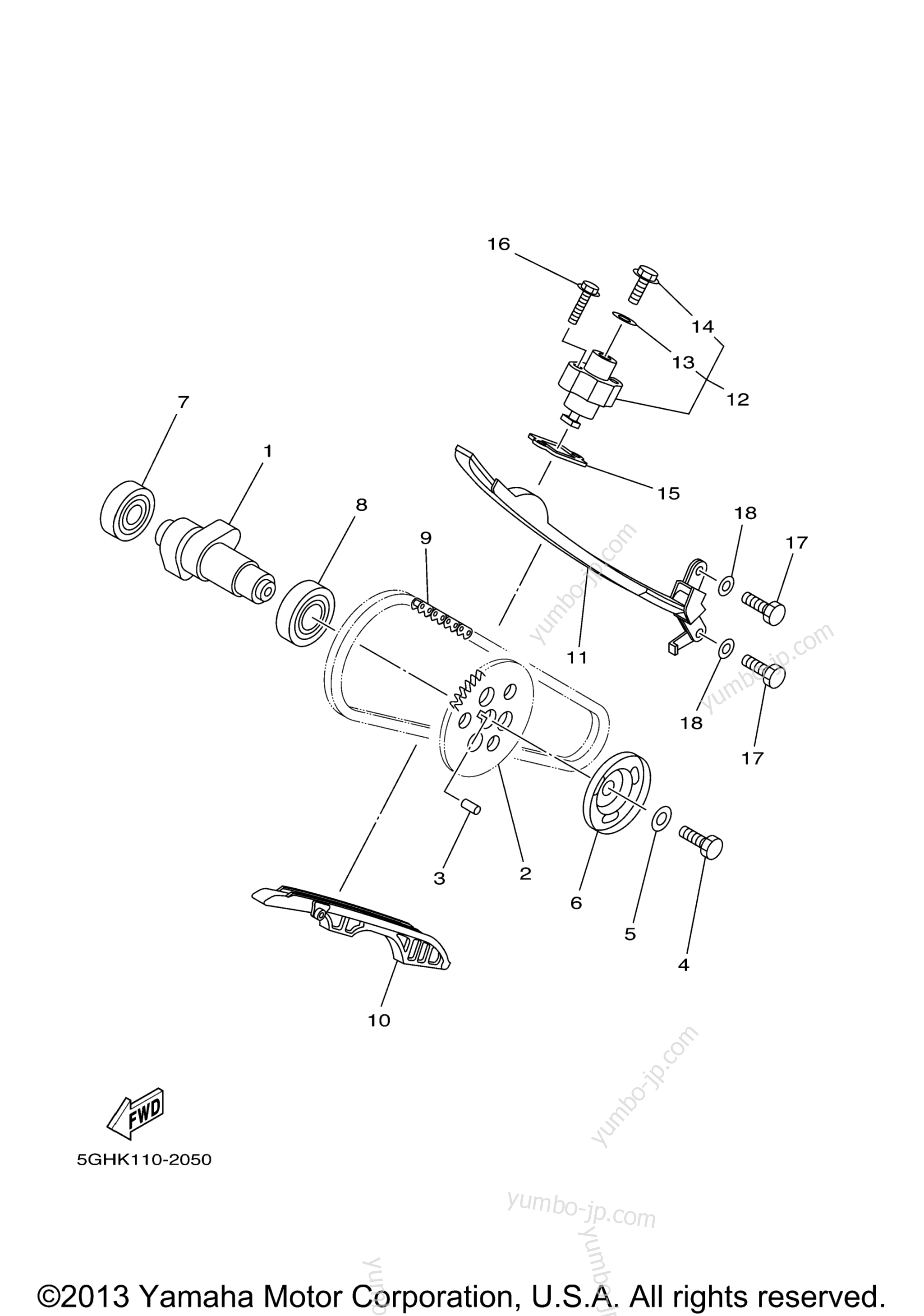 Camshaft Chain для квадроциклов YAMAHA GRIZZLY 450 EPS 4WD HUNTER (YFM45FGPHA) 2011 г.