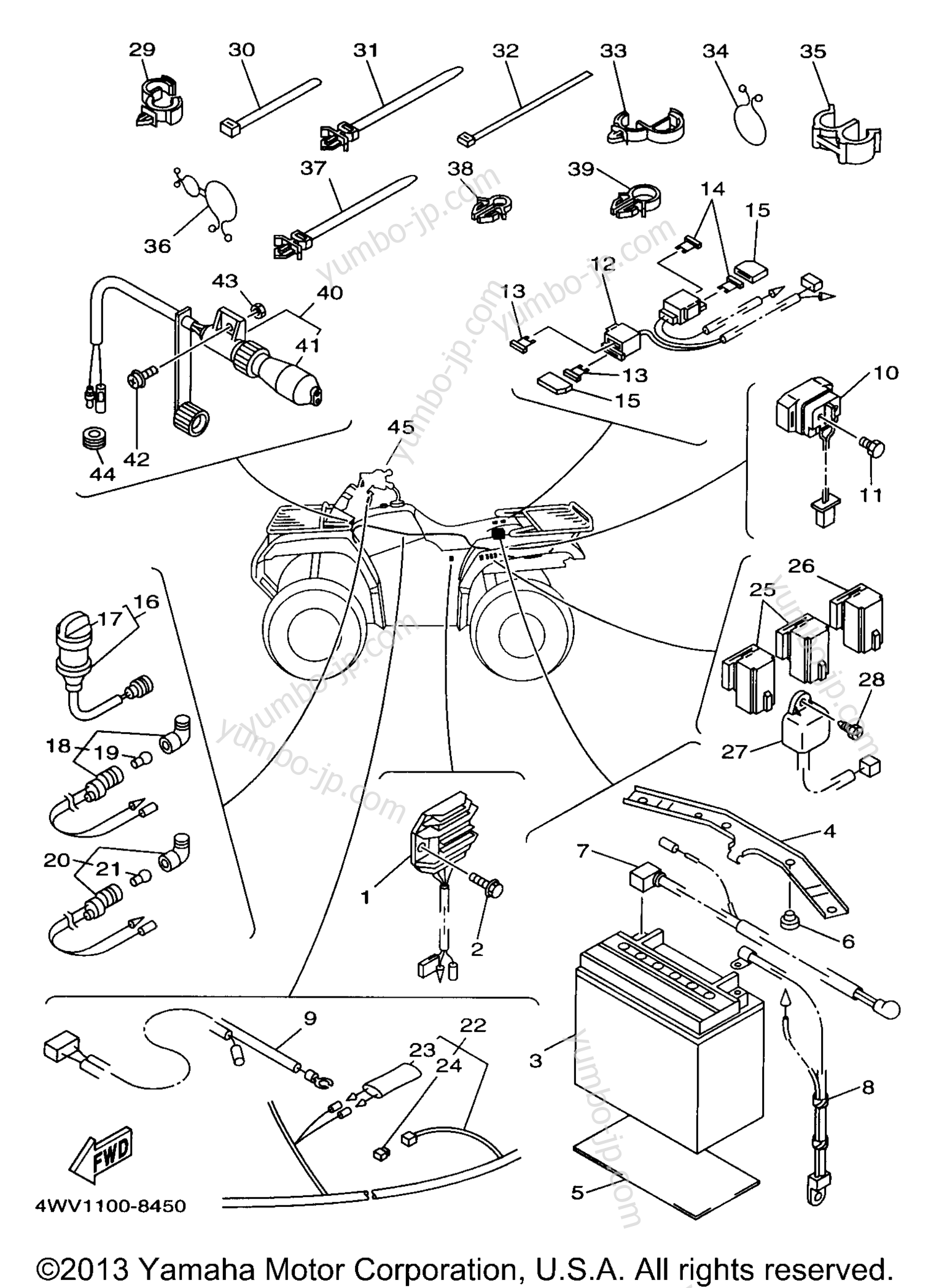 Electrical 2 for ATVs YAMAHA GRIZZLY (YFM600FWAK) 1998 year