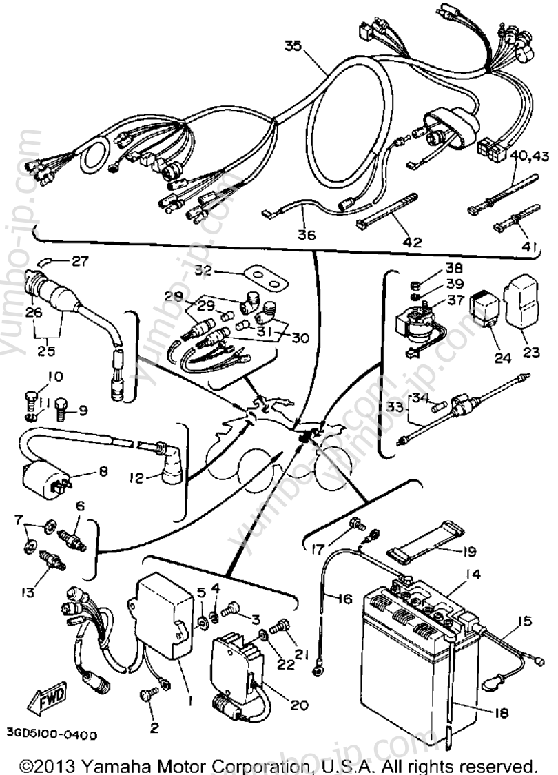 Electrical 1 для квадроциклов YAMAHA WARRIOR (YFM350XB) 1991 г.