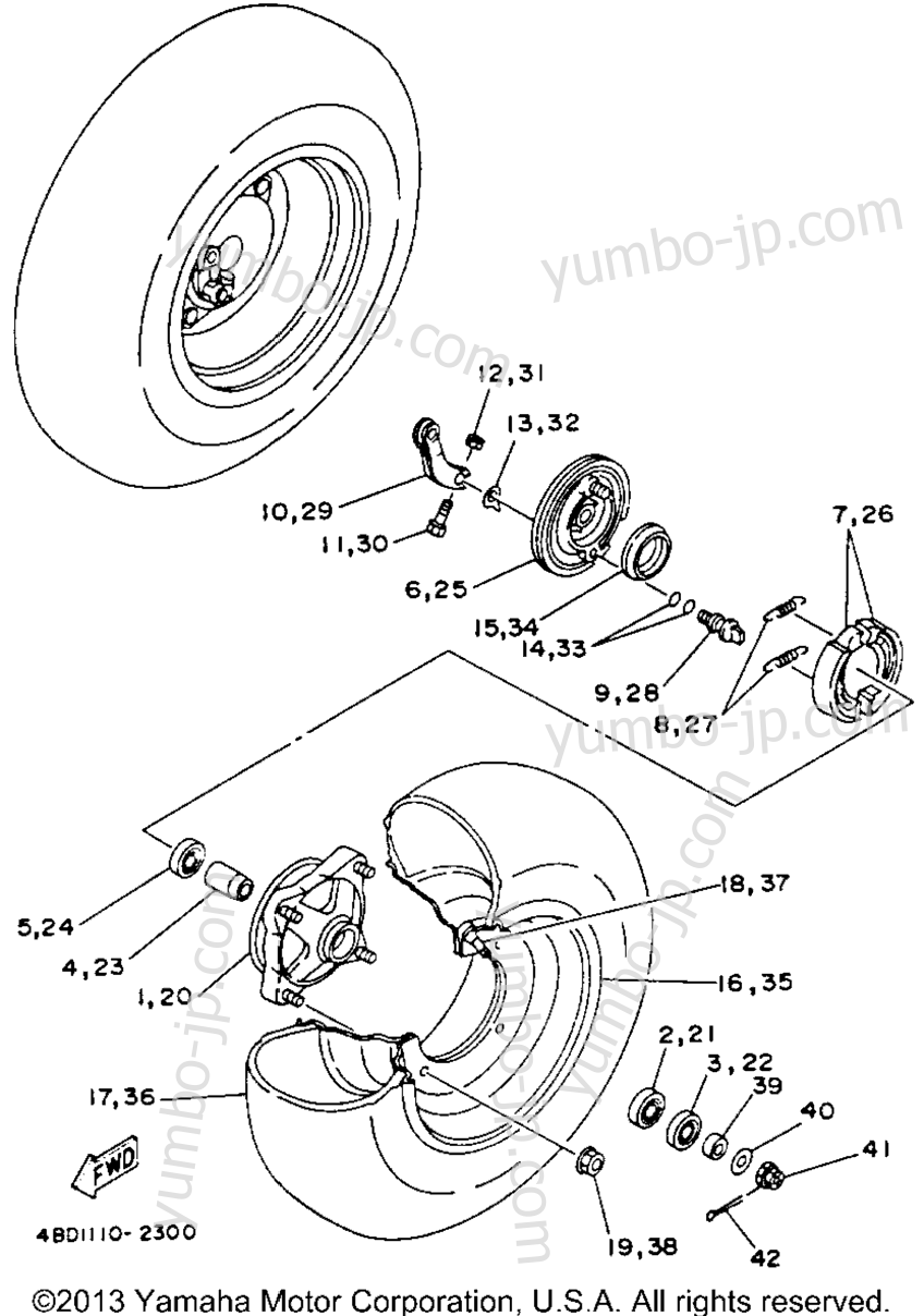 FRONT WHEEL for ATVs YAMAHA YFB250E_MN 1993 year