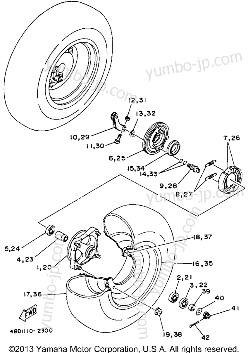 FRONT WHEEL для квадроциклов YAMAHA YFB250E_MN 1993 г.