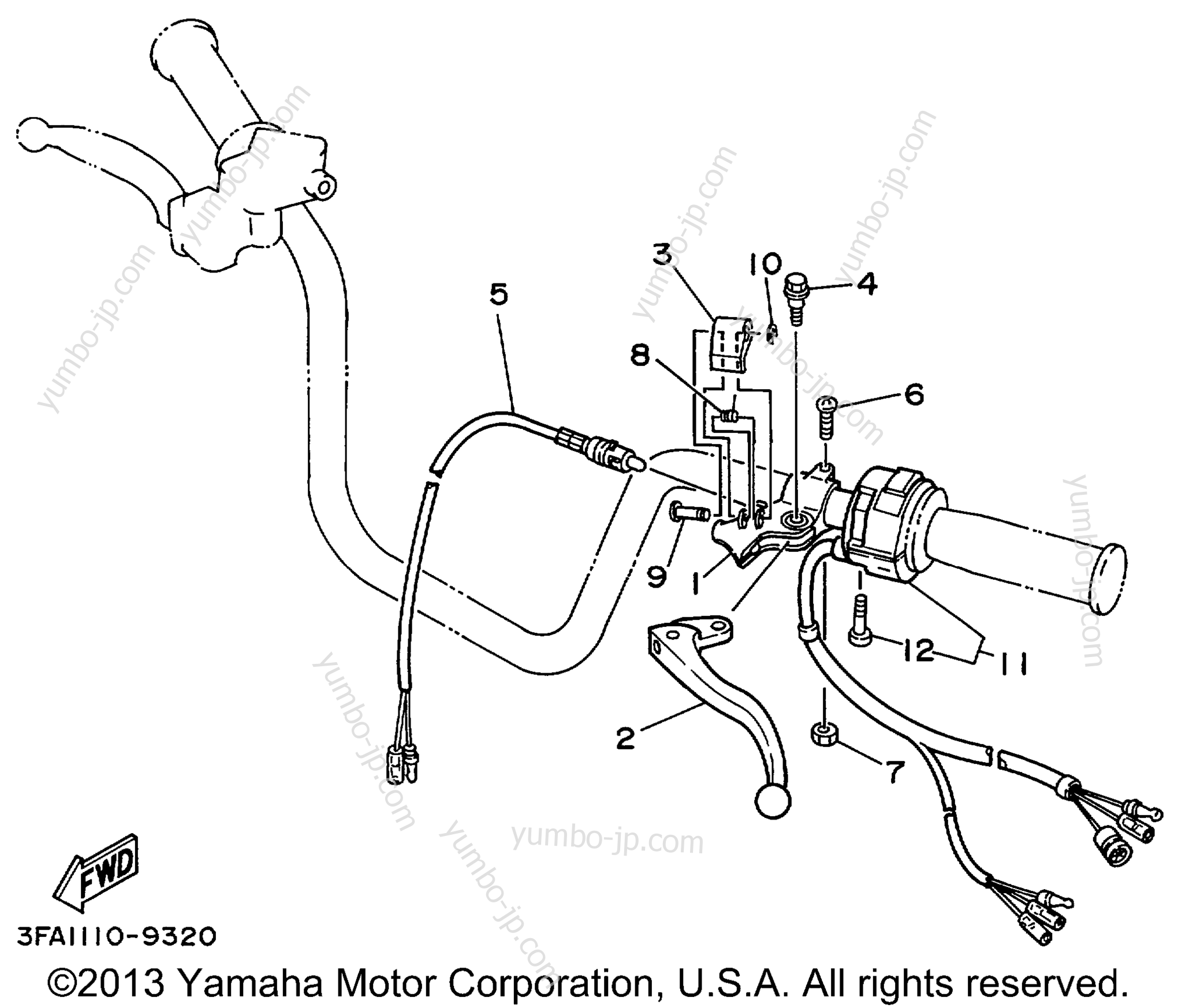Handle Switch Lever for ATVs YAMAHA BREEZE (YFA1L) 1999 year