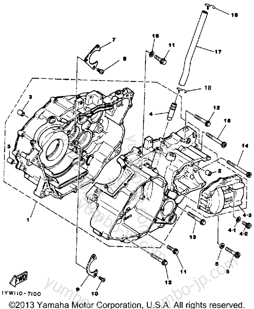 Крышка картера для квадроциклов YAMAHA MOTO-4 (YFM350ERT) 1987 г.