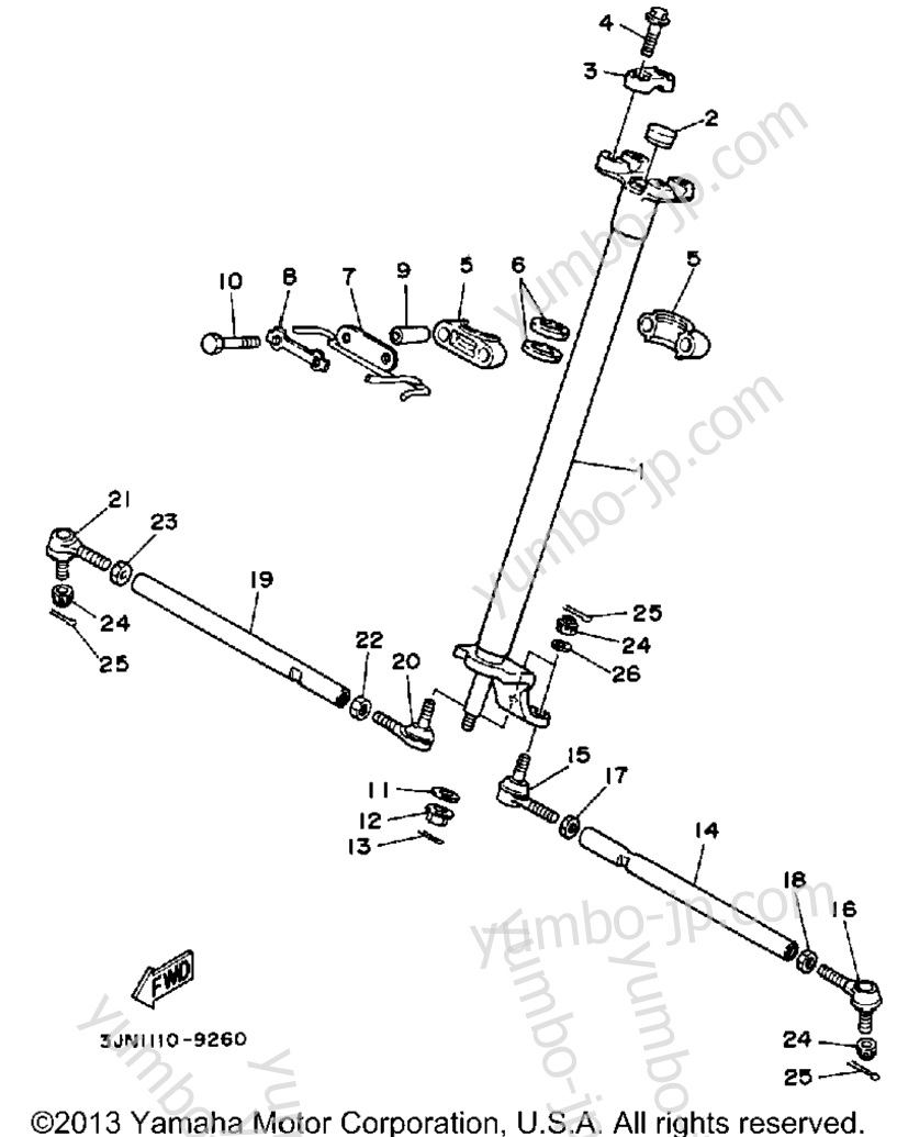 Steering для квадроциклов YAMAHA PRO-4 PRO HAULER (YFU1W) 1989 г.