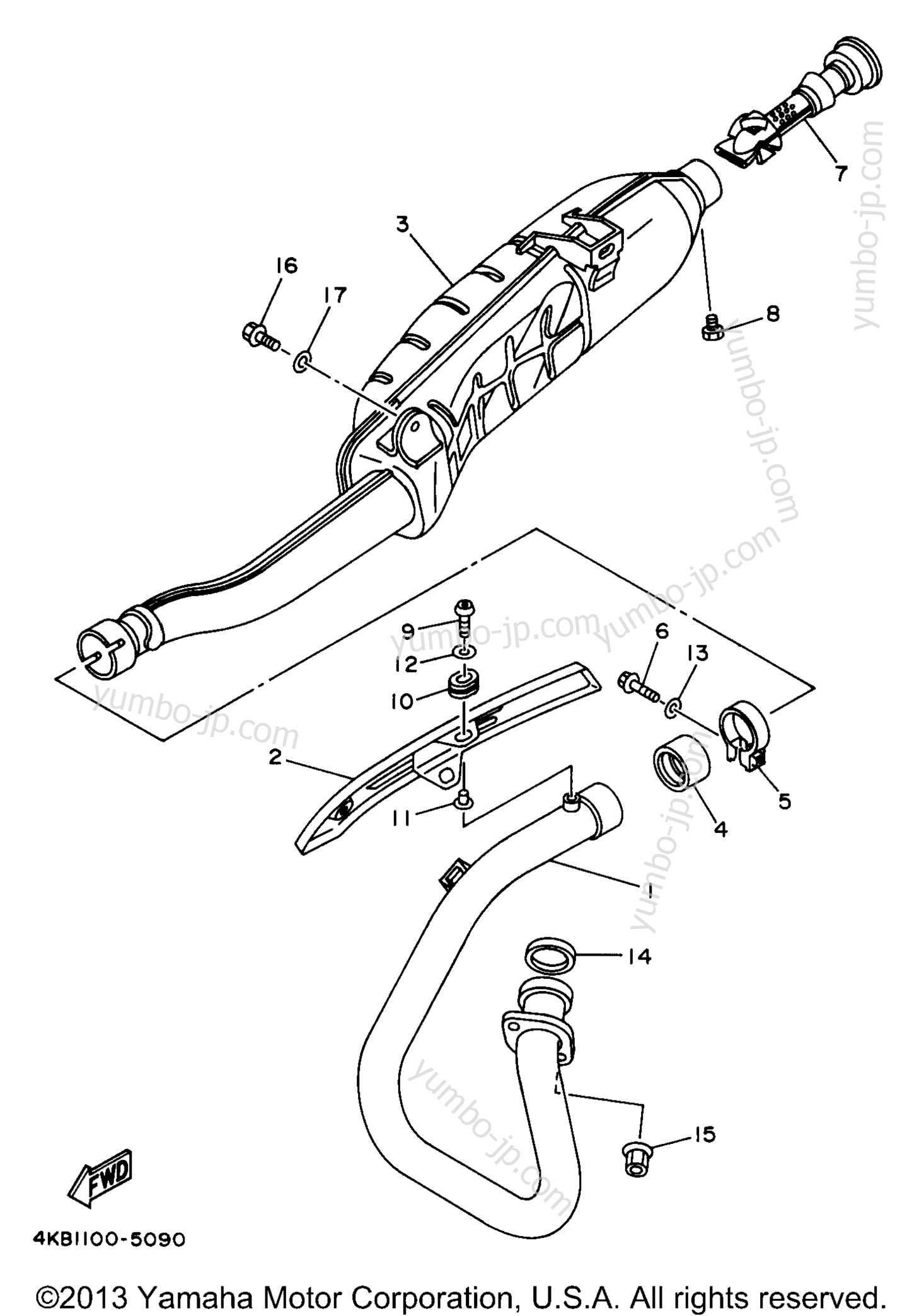 Exhaust для квадроциклов YAMAHA WOLVERIINE (YFM35FXJ_M) 1997 г.