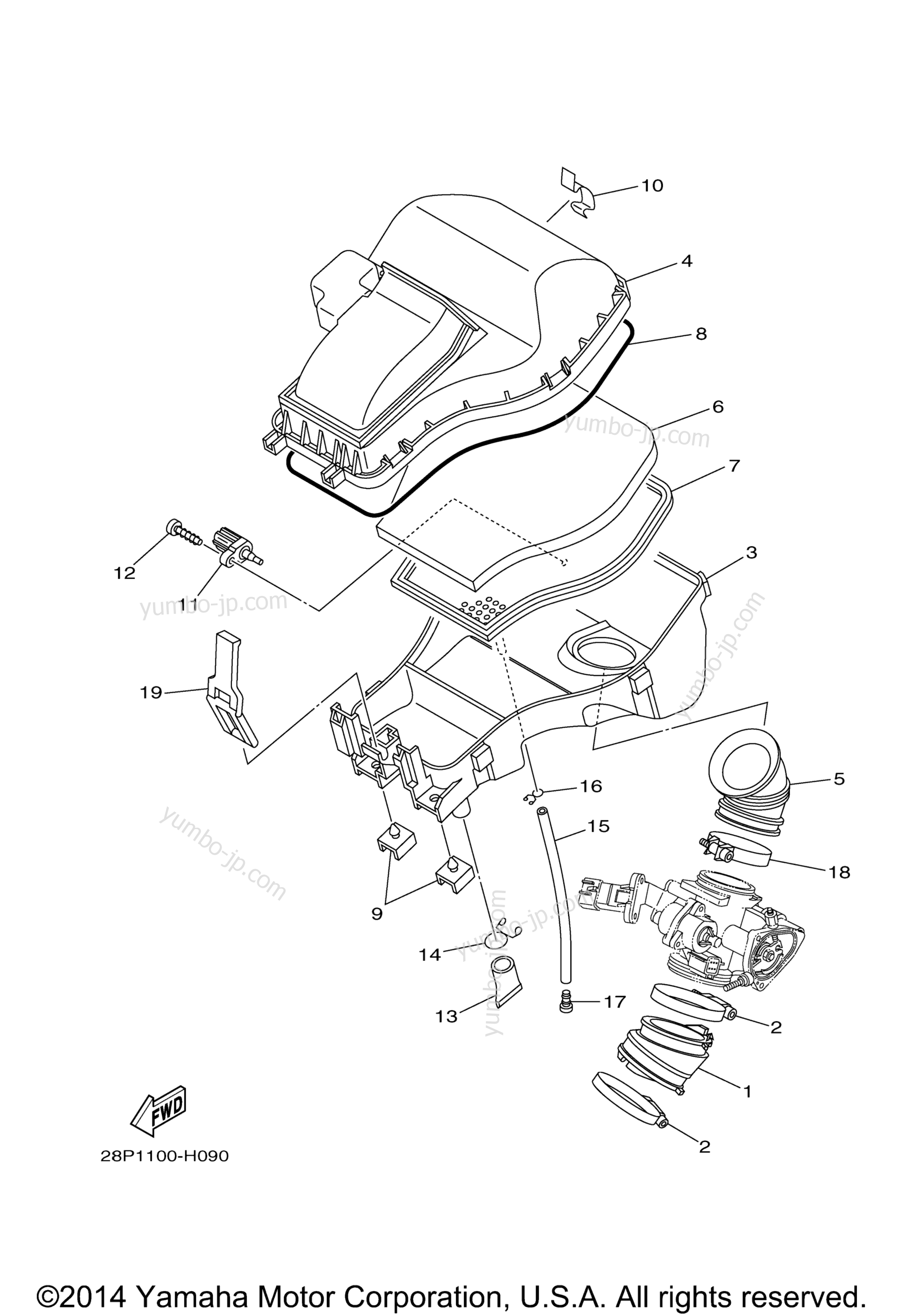 Intake for ATVs YAMAHA GRIZZLY 700 FI EPS 4WD HUNTER (YFM7FGPHY) 2009 year