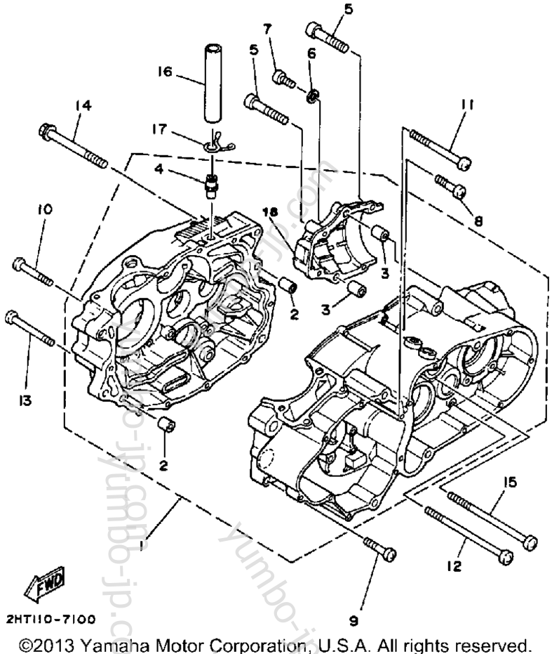 Крышка картера для квадроциклов YAMAHA MOTO-4 (YFM225T) 1987 г.