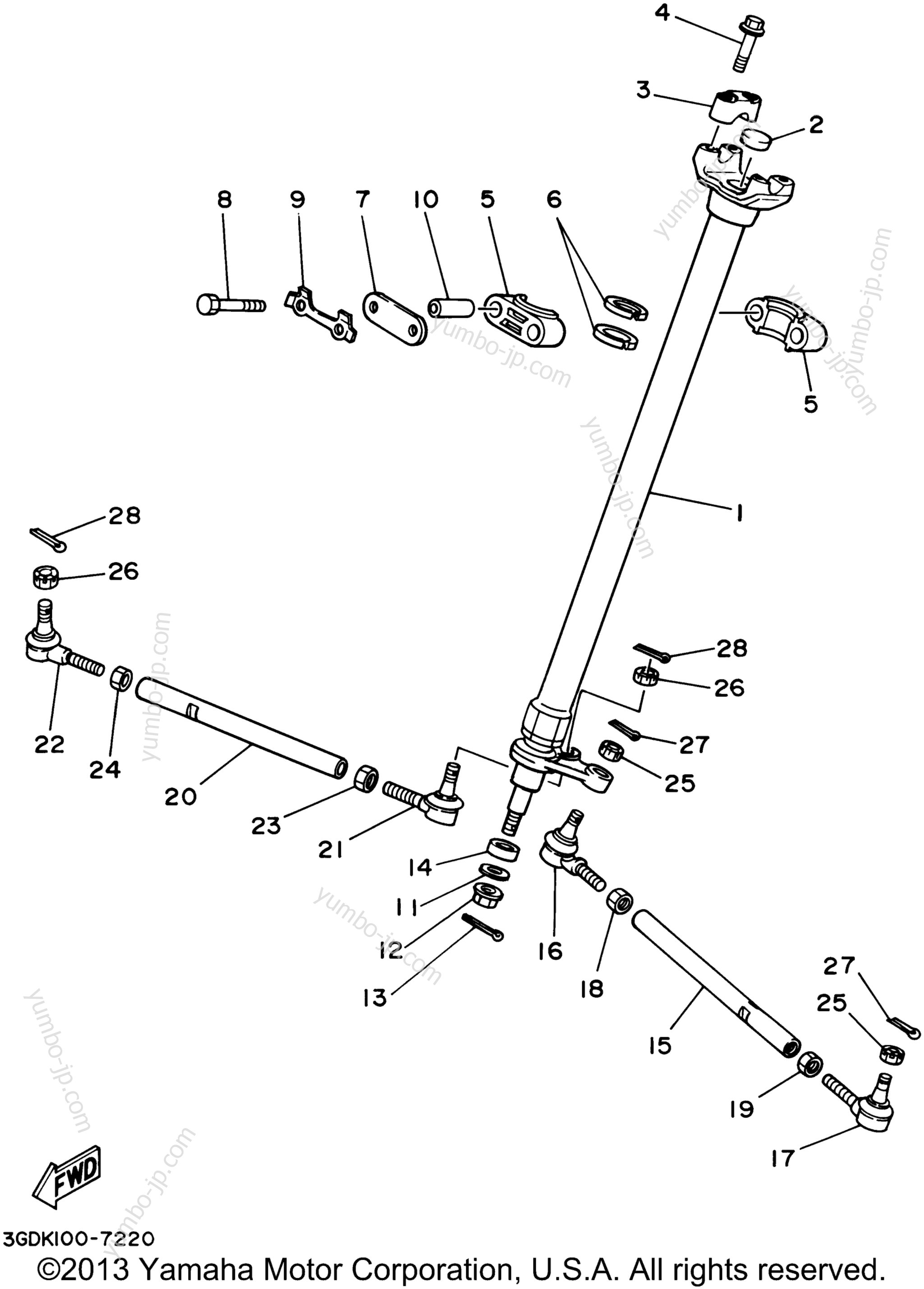 Steering для квадроциклов YAMAHA WARRIOR (YFM350XP) 2002 г.