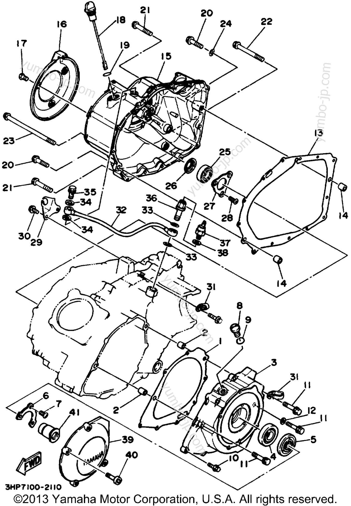 Crankcase Cover 1 для квадроциклов YAMAHA BIG BEAR 4WD (YFM350FWD_) 1992 г.