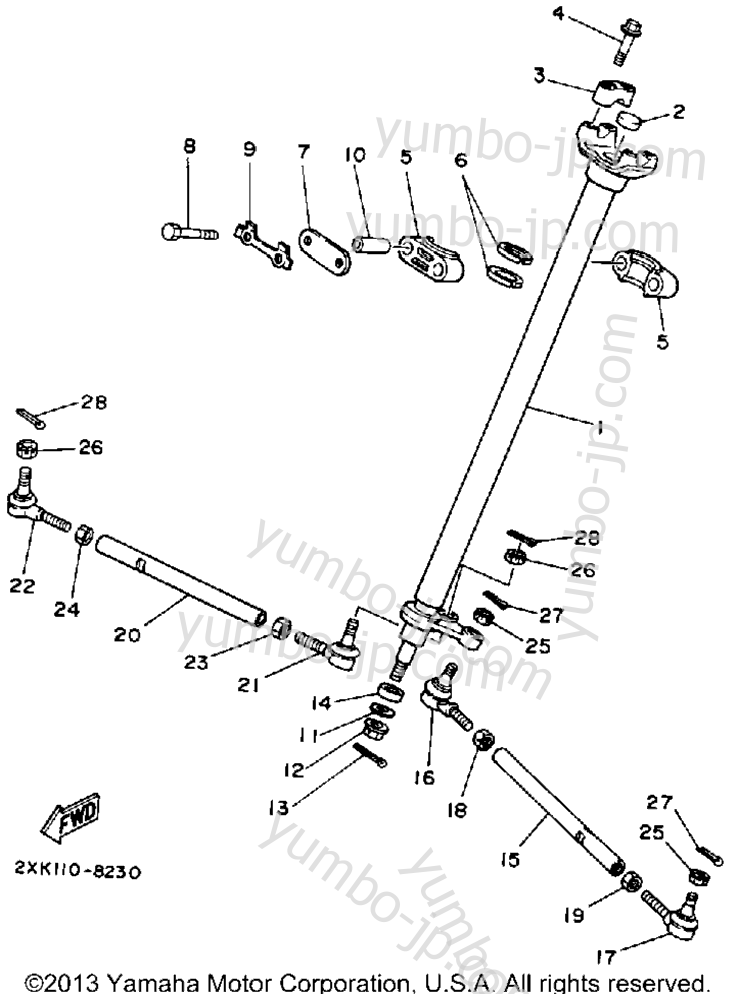 Steering для квадроциклов YAMAHA WARRIOR (YFM350XA) 1990 г.