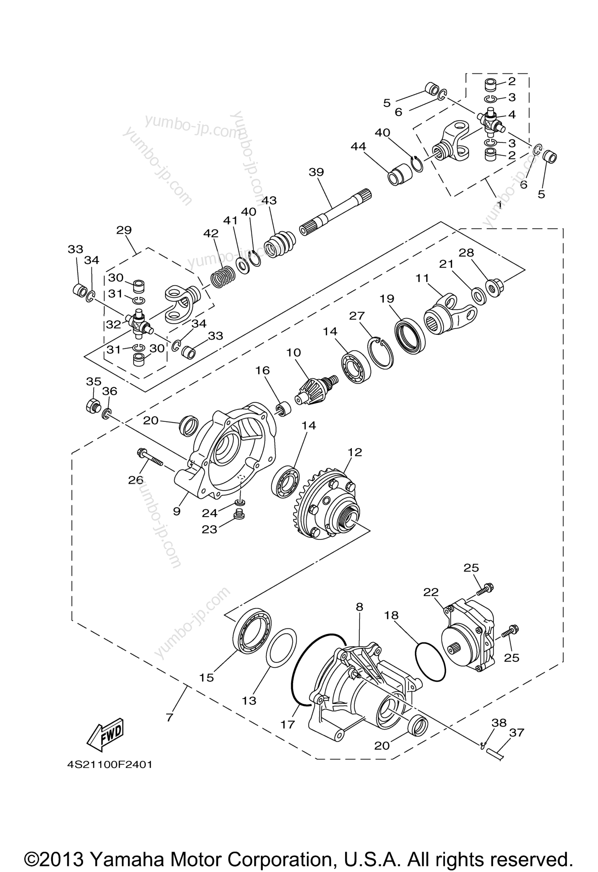 Front Differential for ATVs YAMAHA GRIZZLY 350 IRS HUNTER (YFM35FGIHW) 2007 year