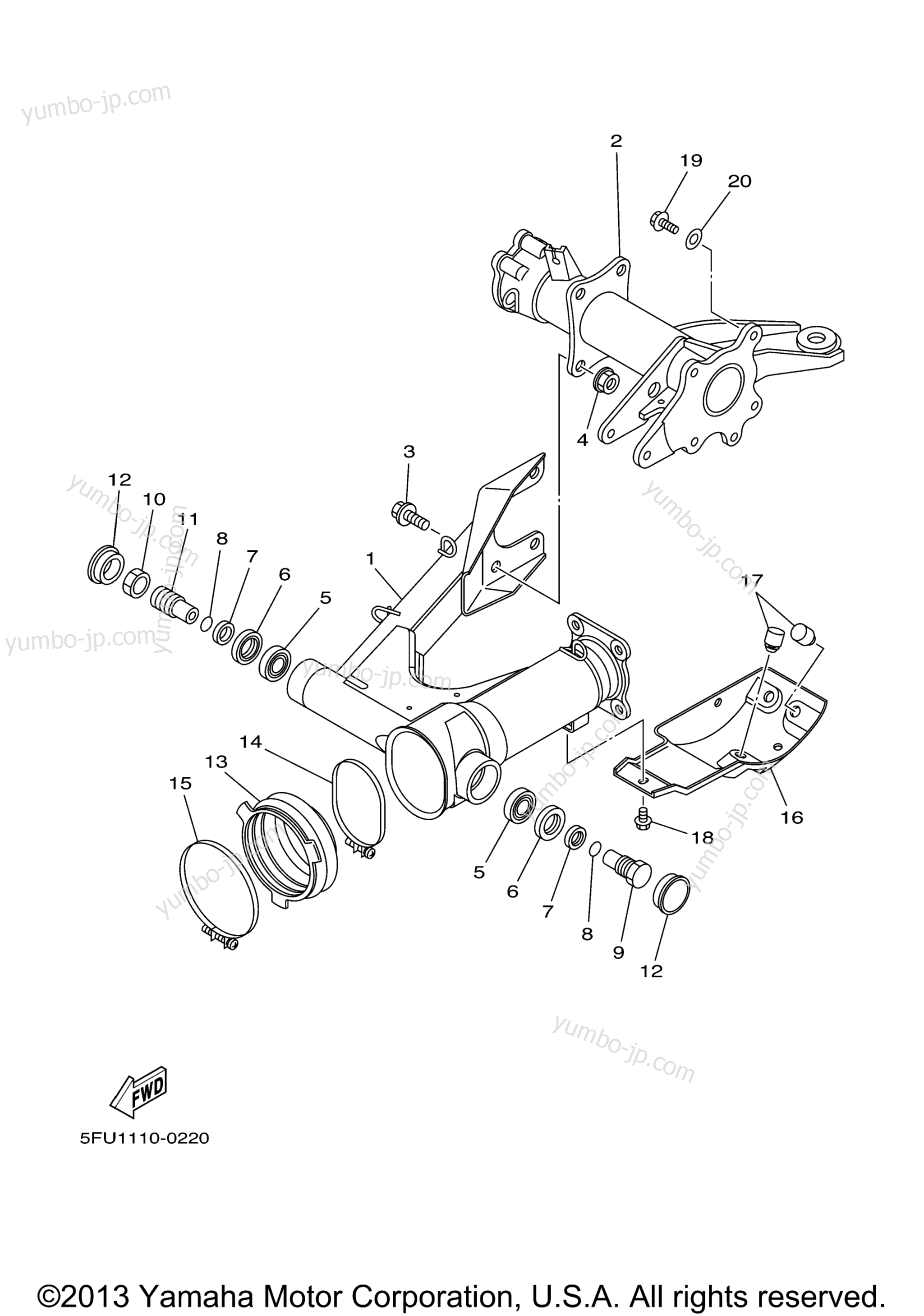 REAR ARM для квадроциклов YAMAHA BIG BEAR 2WD (YFM400N) 2001 г.