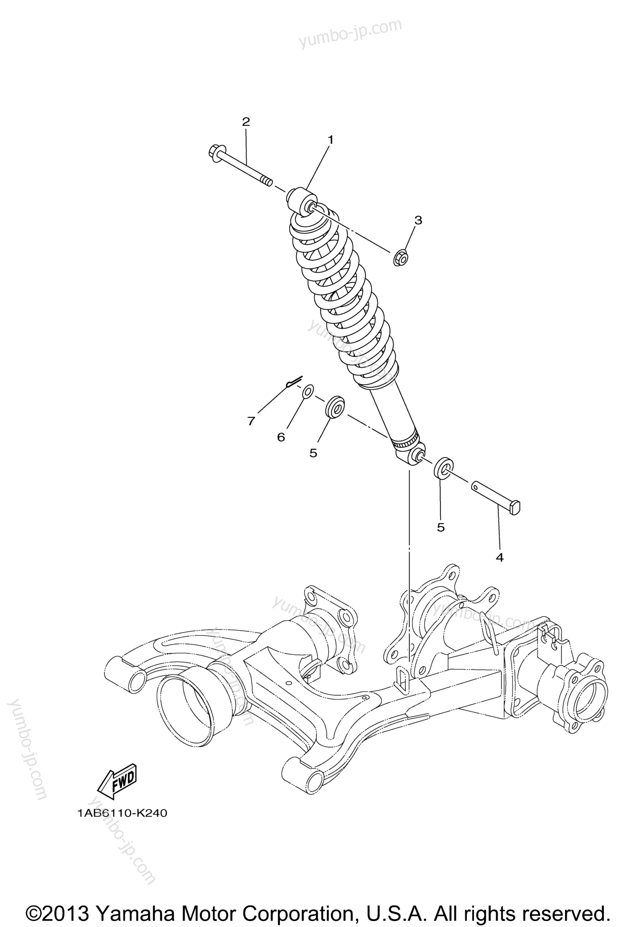Rear Suspension for ATVs YAMAHA GRIZZLY 350 4WD (YFM35FGAL) 2011 year