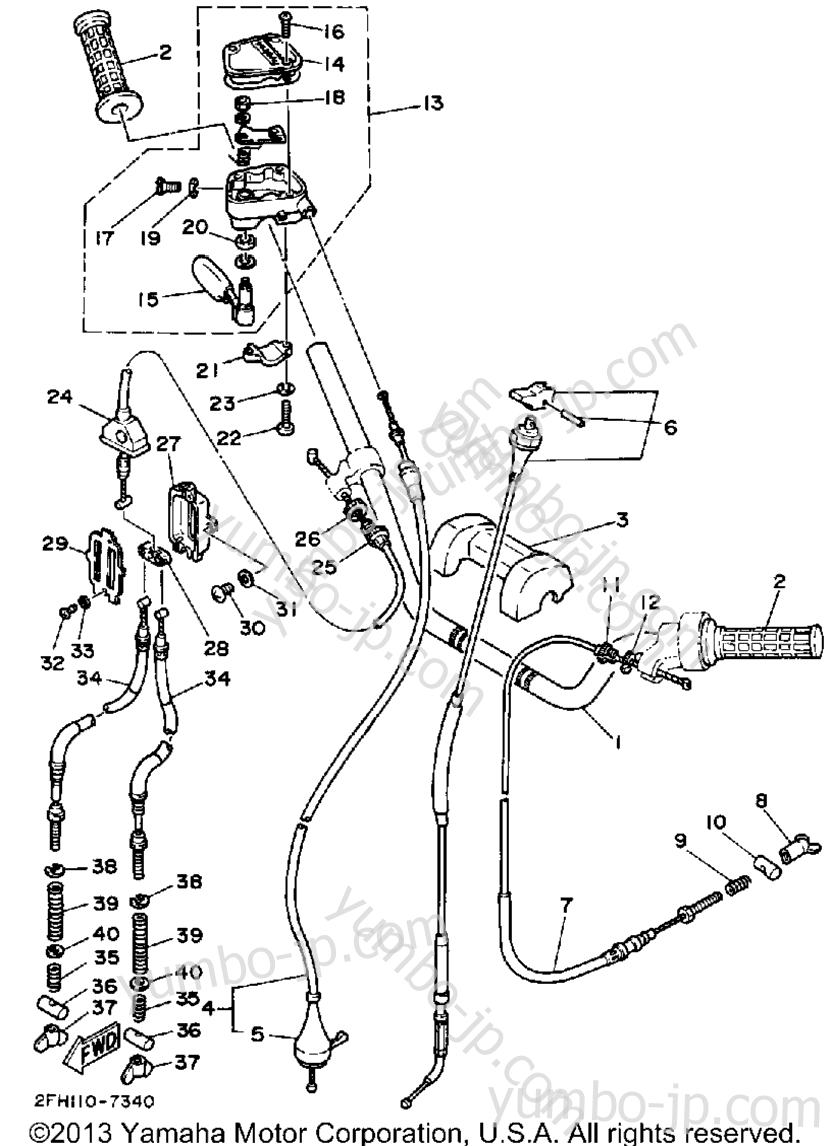 Handlebar-Cable для квадроциклов YAMAHA MOTO-4 (YFM200DXT) 1987 г.