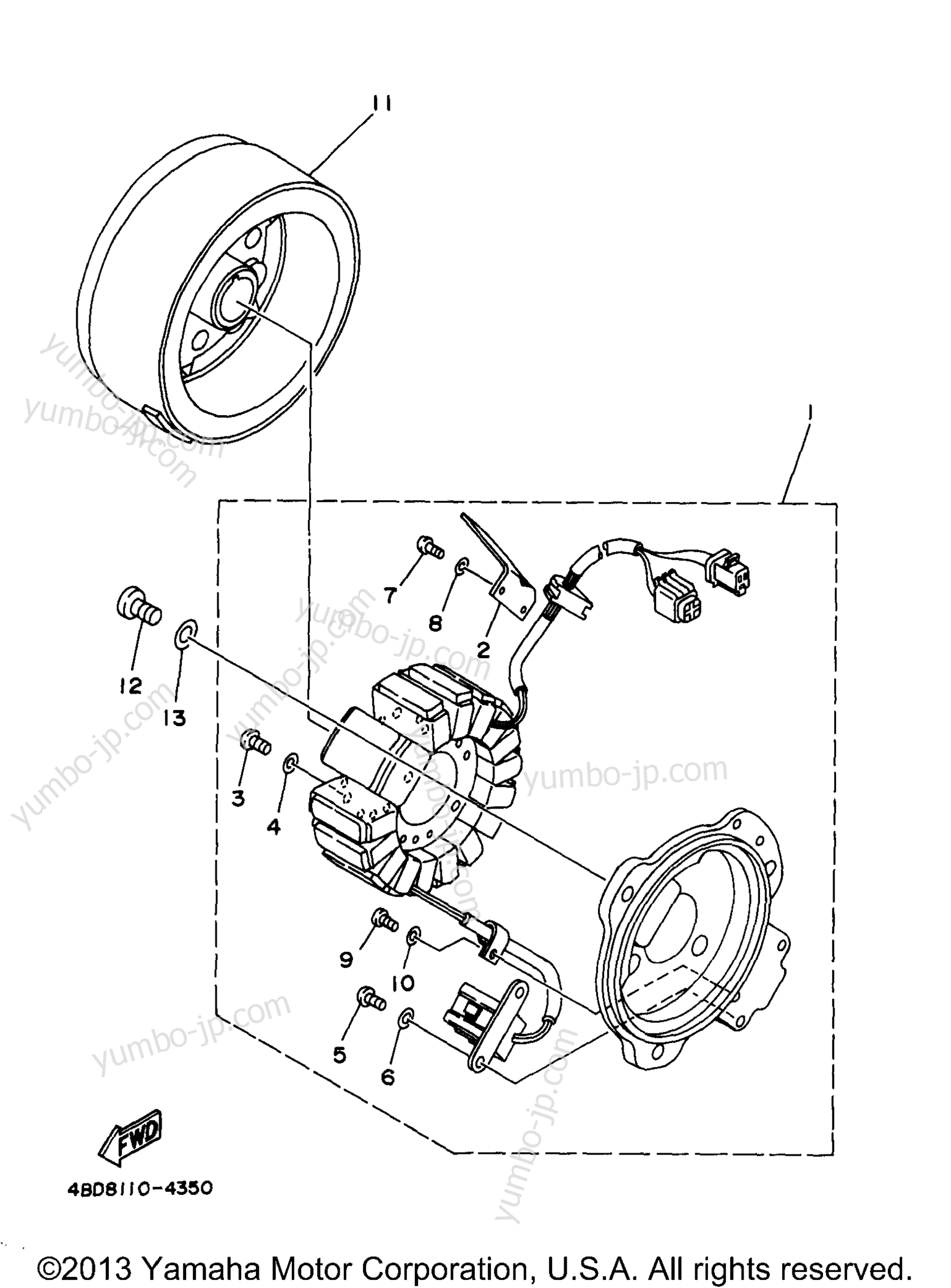 GENERATOR for ATVs YAMAHA TIMBERWOLF 2WD (YFB250UJ_M) 1997 year