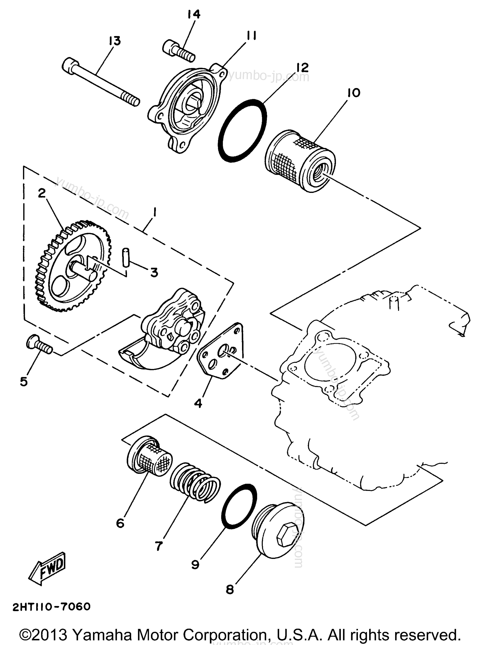 OIL PUMP for ATVs YAMAHA TIMBERWOLF 2WD (YFB250FWH) 1996 year