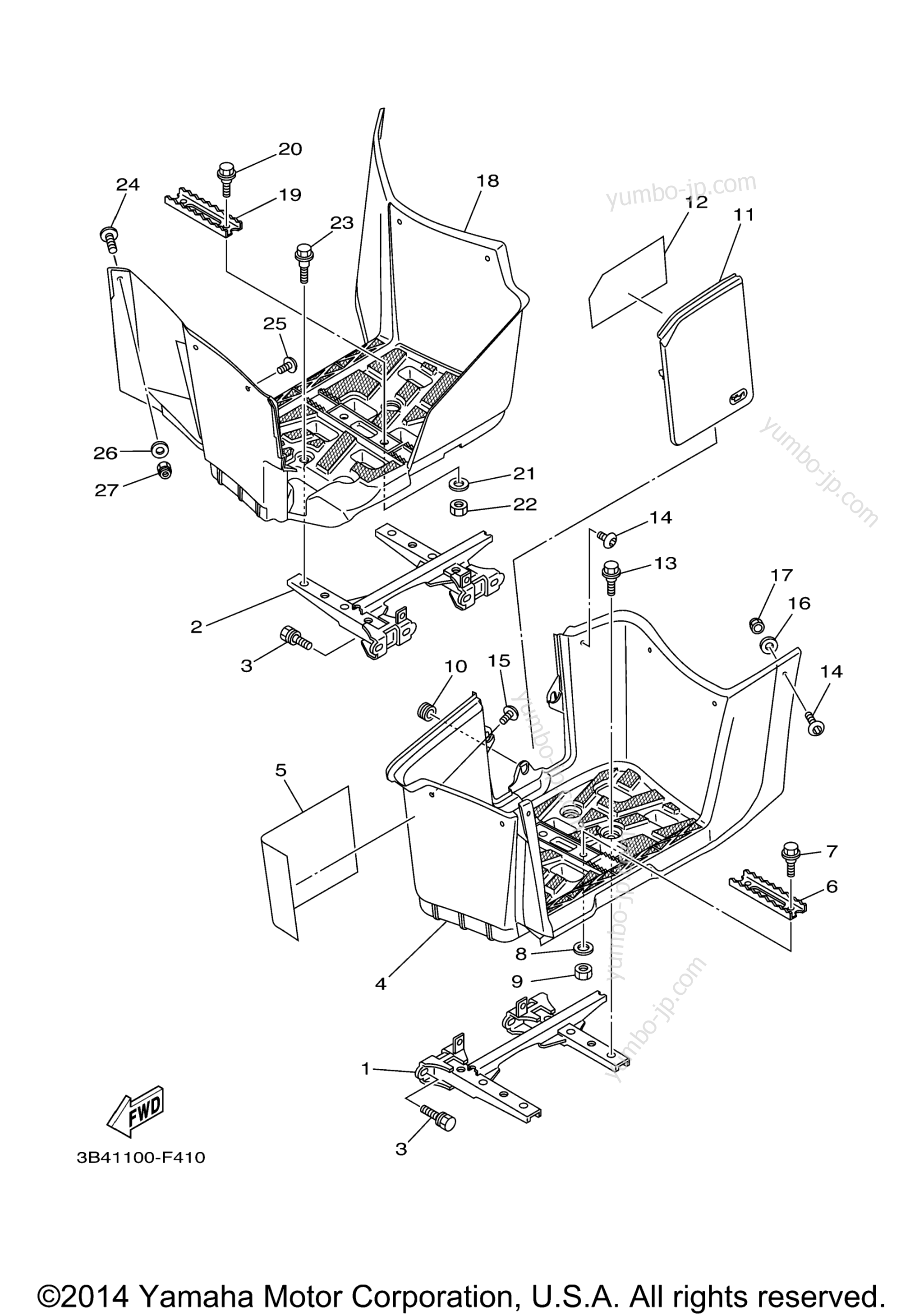 Stand Footrest for ATVs YAMAHA GRIZZLY 700 SPECIAL EDITION (YFM7FGPSPX) 2008 year