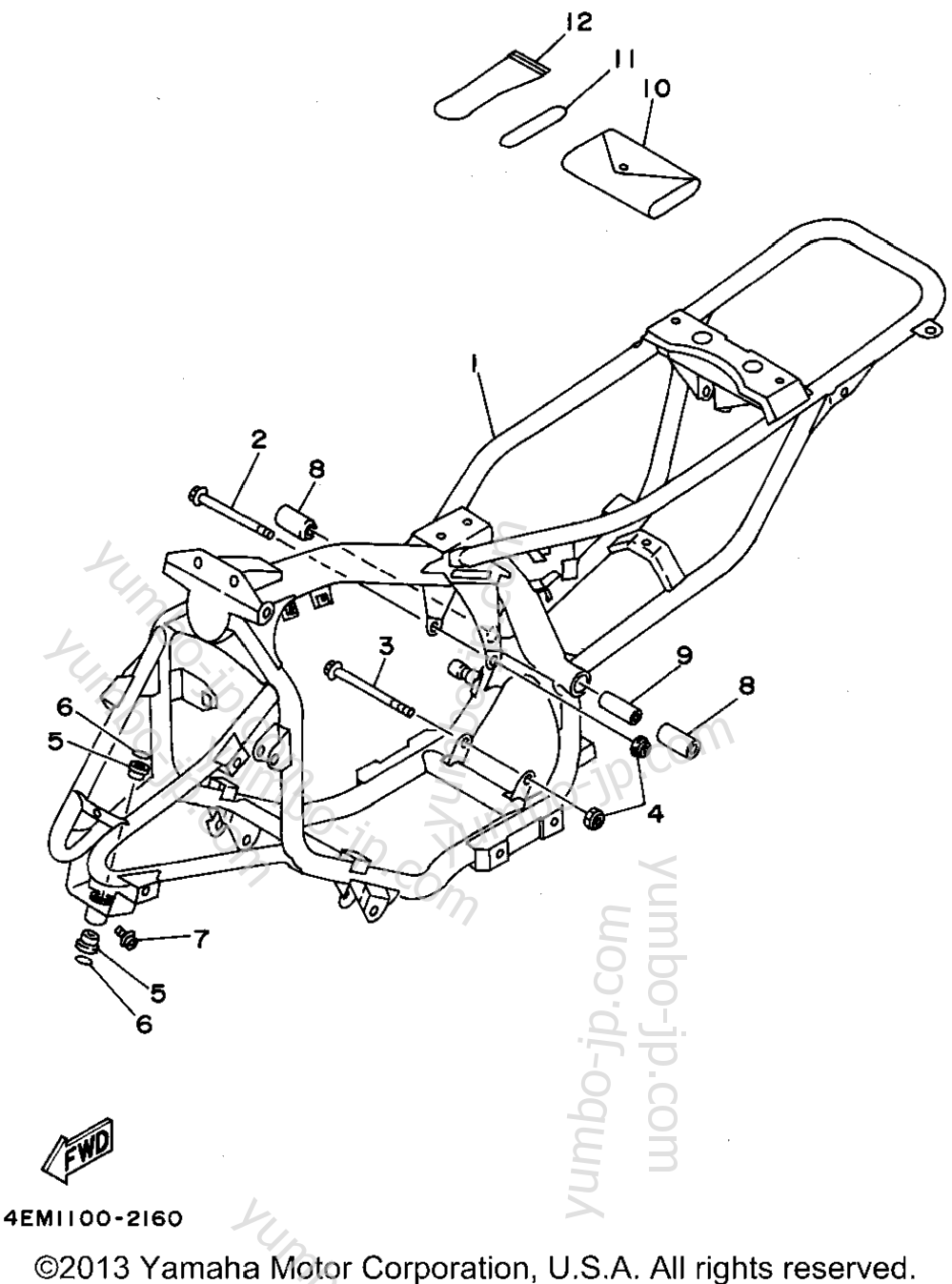 FRAME для квадроциклов YAMAHA BADGER (YFM80G) 1995 г.