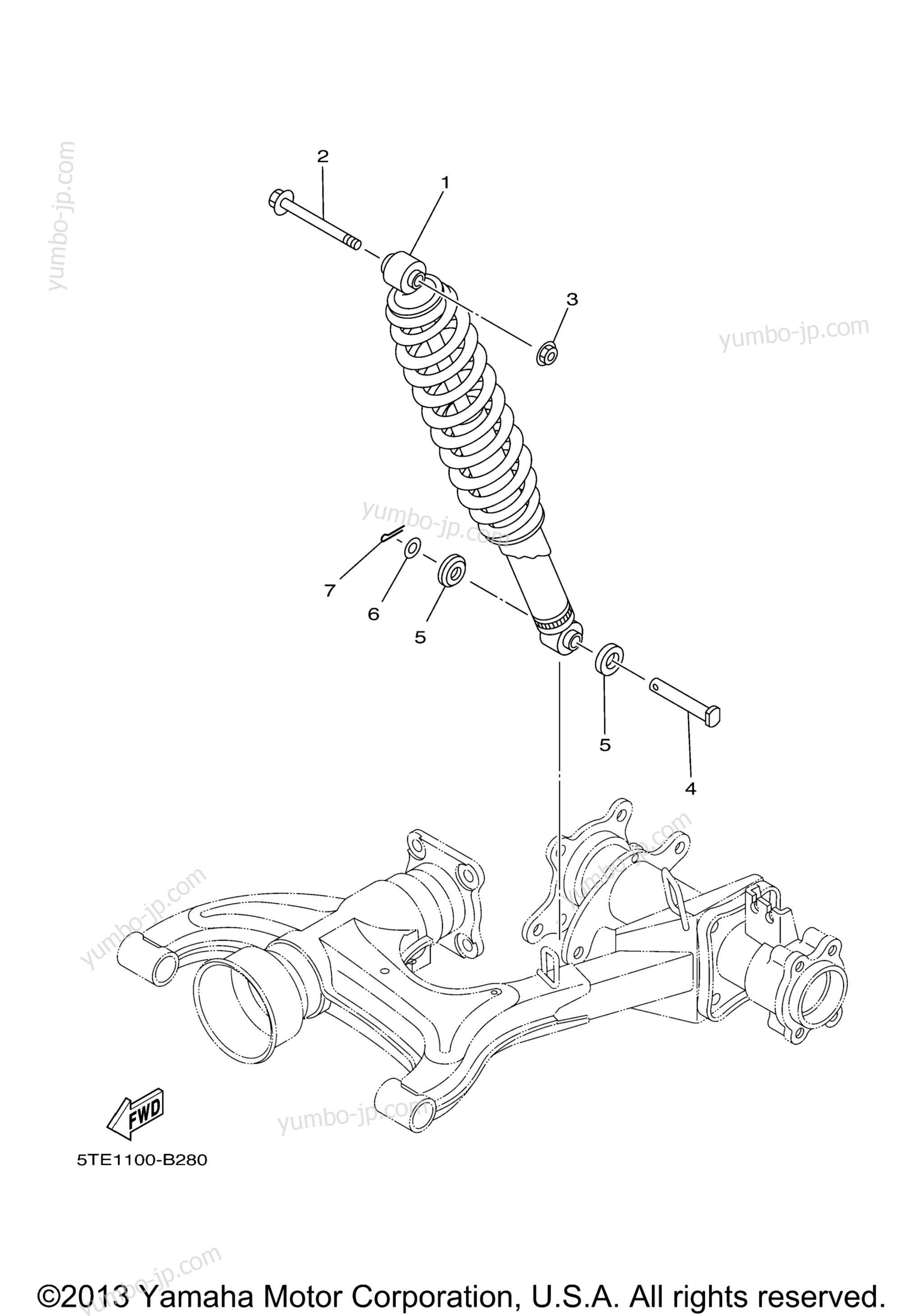 Rear Suspension для квадроциклов YAMAHA BRUIN 350 4WD HUNTER (YFM35FAHV) 2006 г.