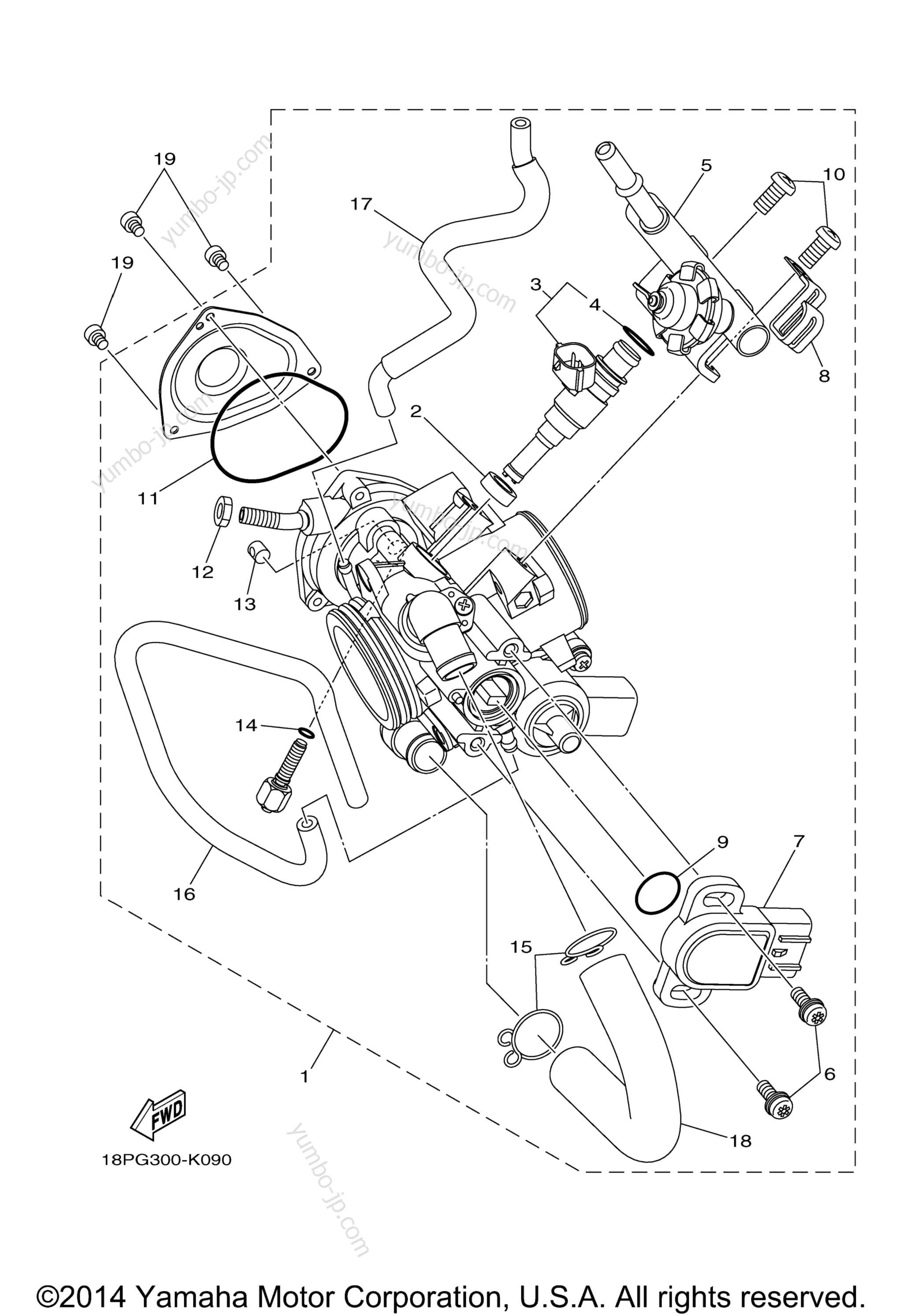 Throttle Body Assy 1 для квадроциклов YAMAHA YFZ450R (YFZ450REL) 2014 г.