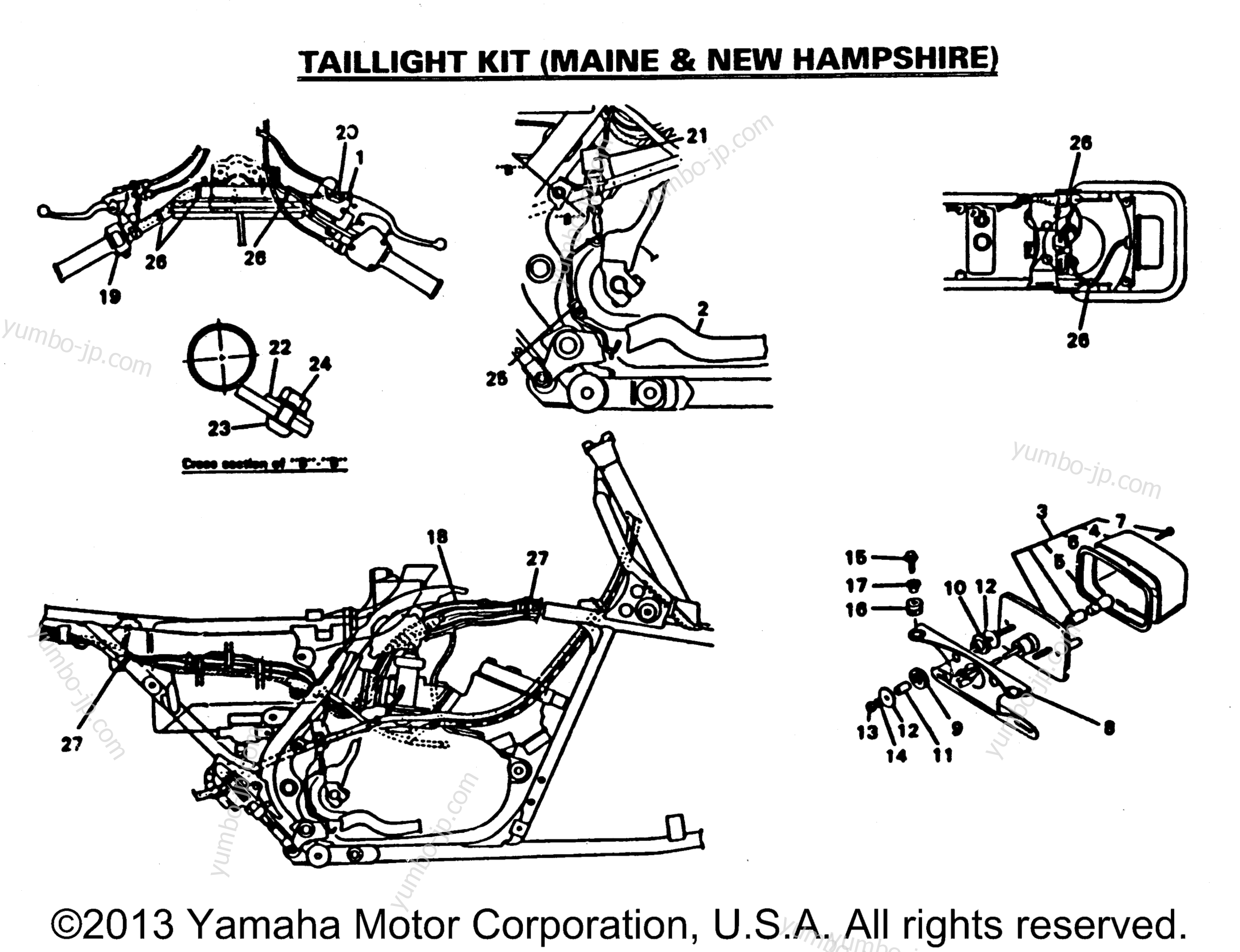Taillight Kit (Maine & New Hampshire) for ATVs YAMAHA BANSHEE (YFZ350F_MN) 1994 year