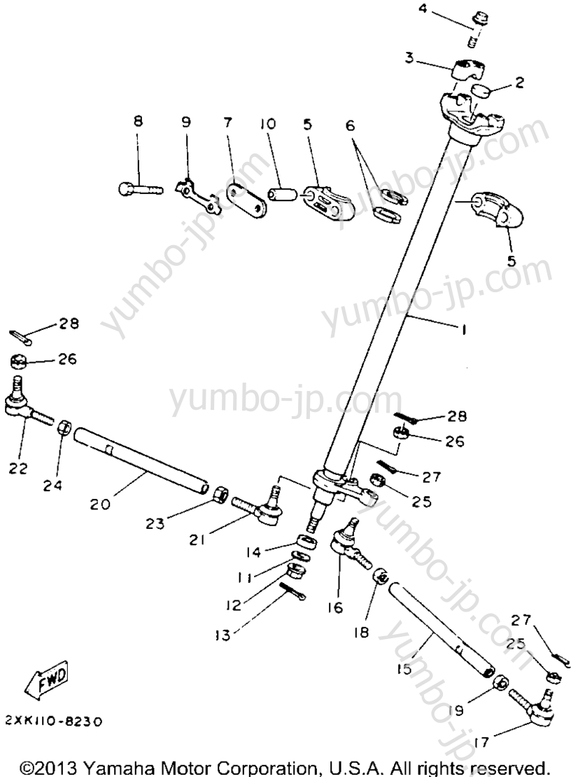 Steering для квадроциклов YAMAHA WARRIOR (YFM350XE_M) 1993 г.