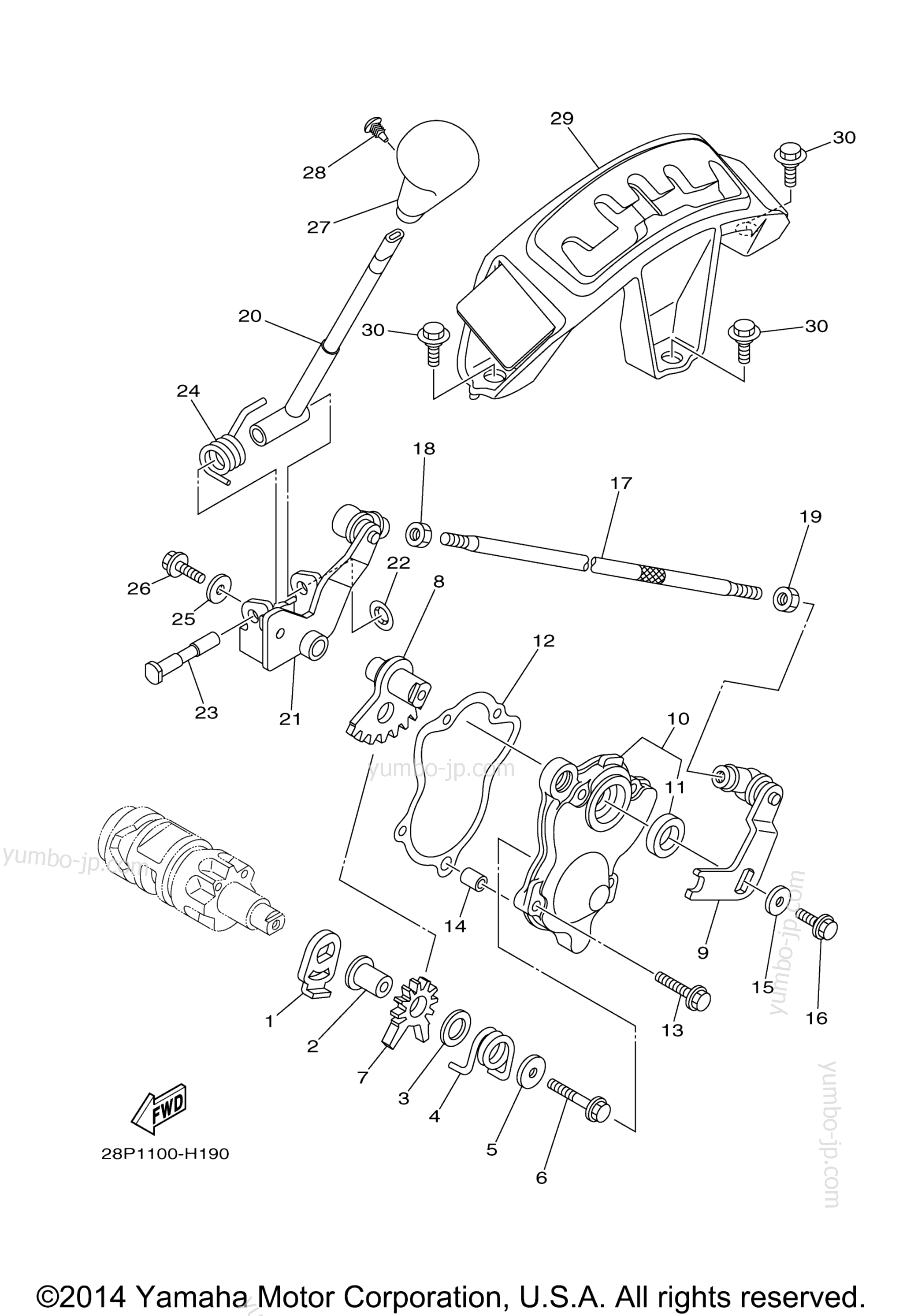 SHIFT SHAFT for ATVs YAMAHA GRIZZLY 700 HUNTER (YFM7FGHA) 2011 year