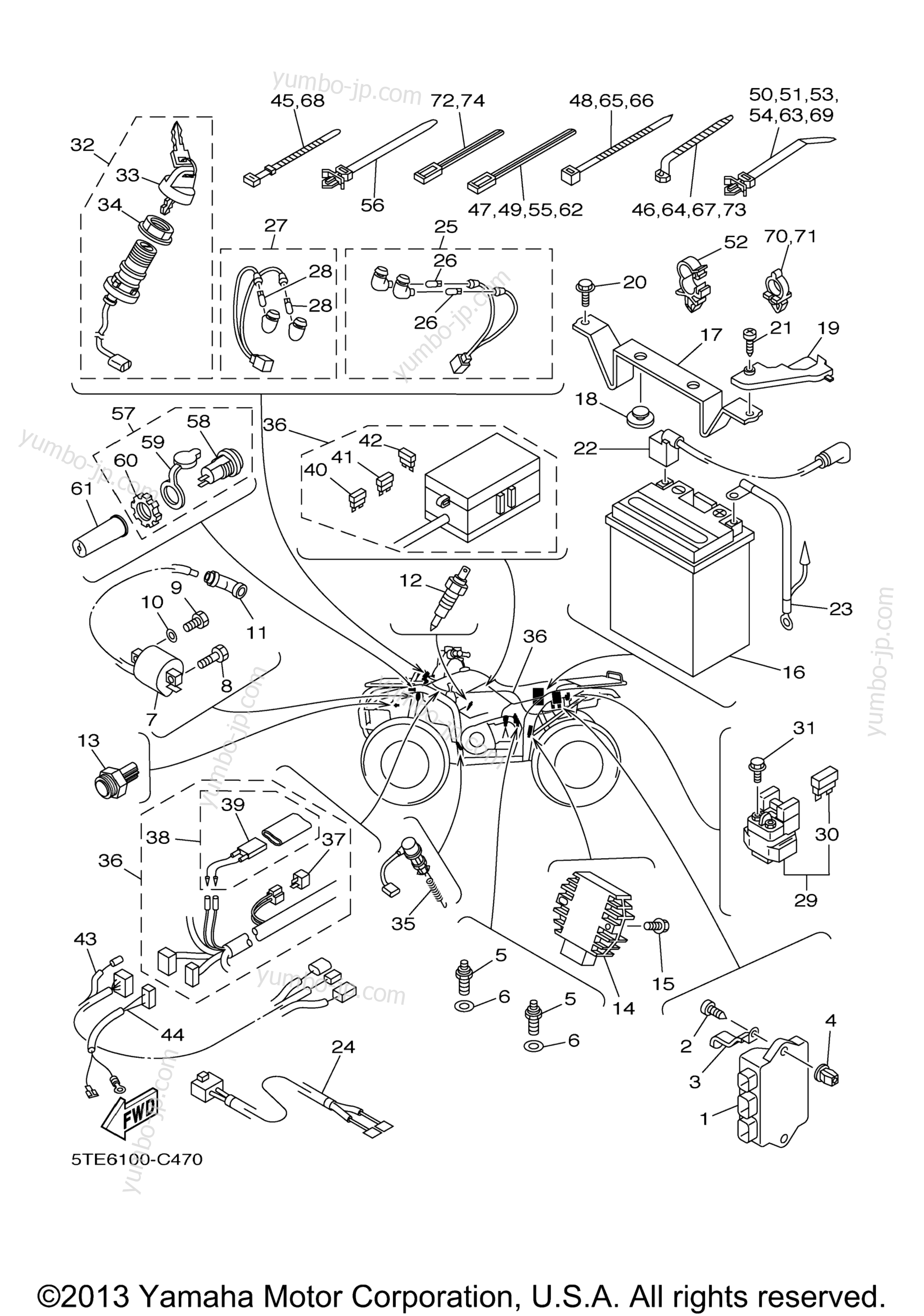 Electrical 1 for ATVs YAMAHA KODIAK 400 4X4 (YFM4FAS) 2004 year