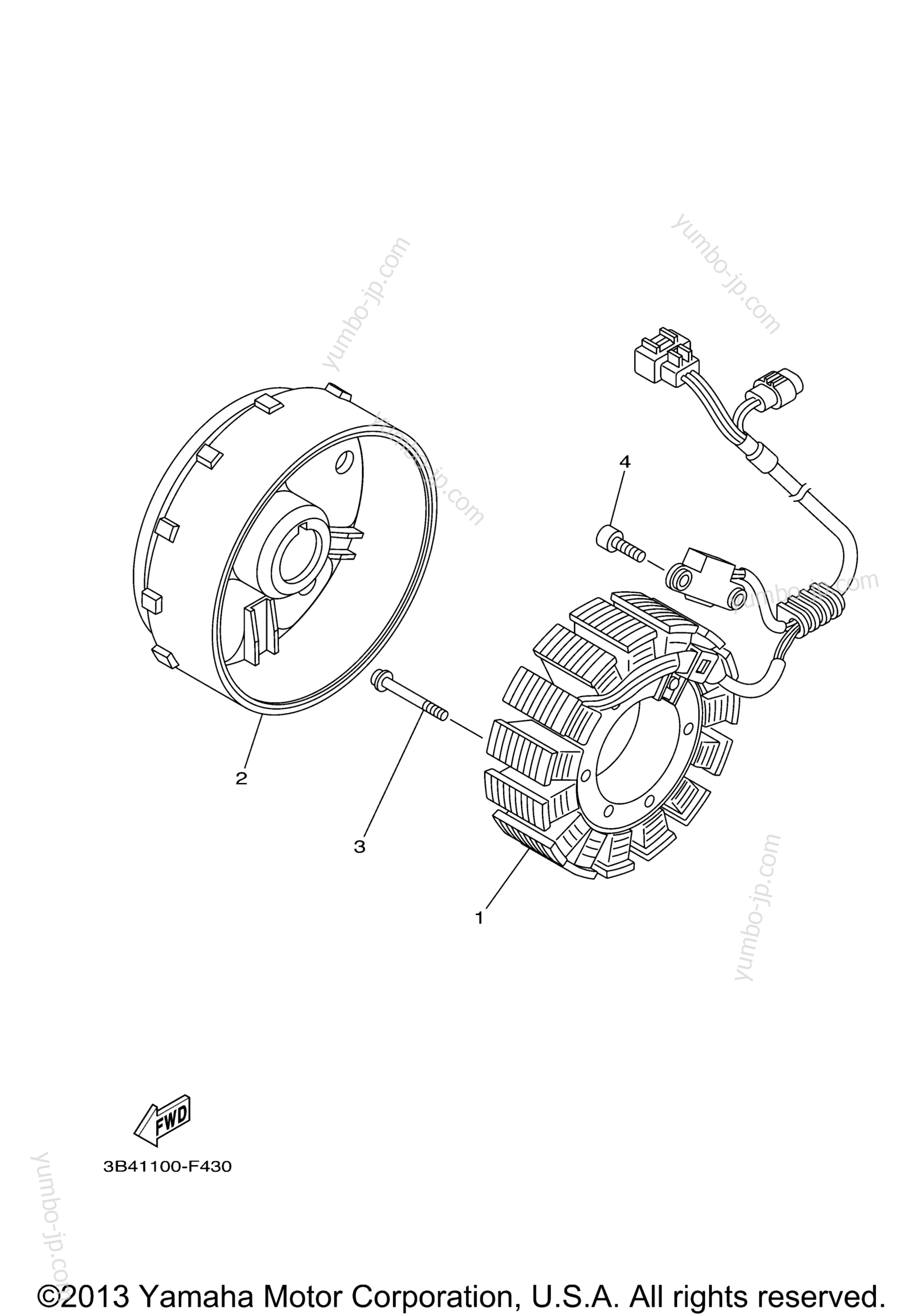 GENERATOR for ATVs YAMAHA GRIZZLY 550 FI EPS (YFM550PEL) 2014 year